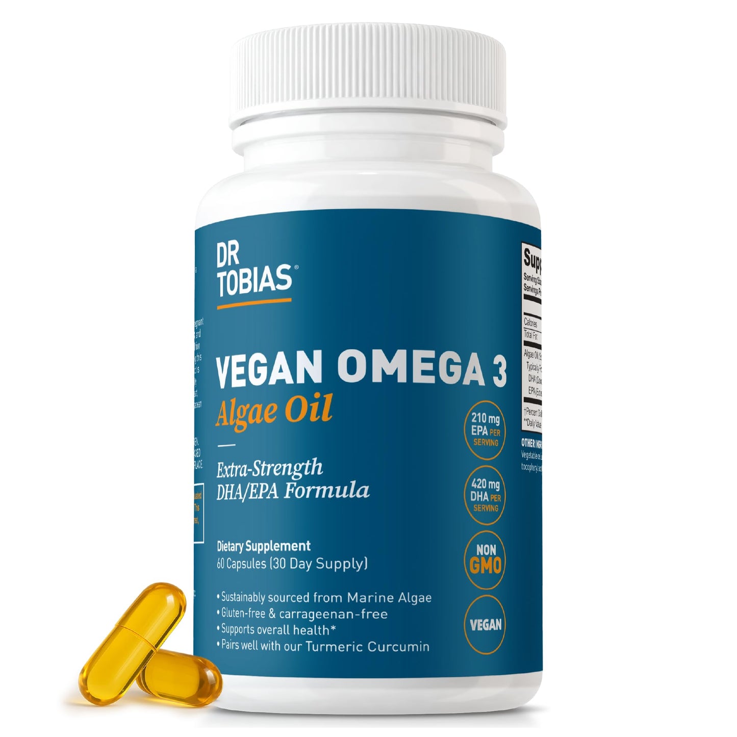Dr. Tobias Vegan Omega 3 Supplement 60 Capsules