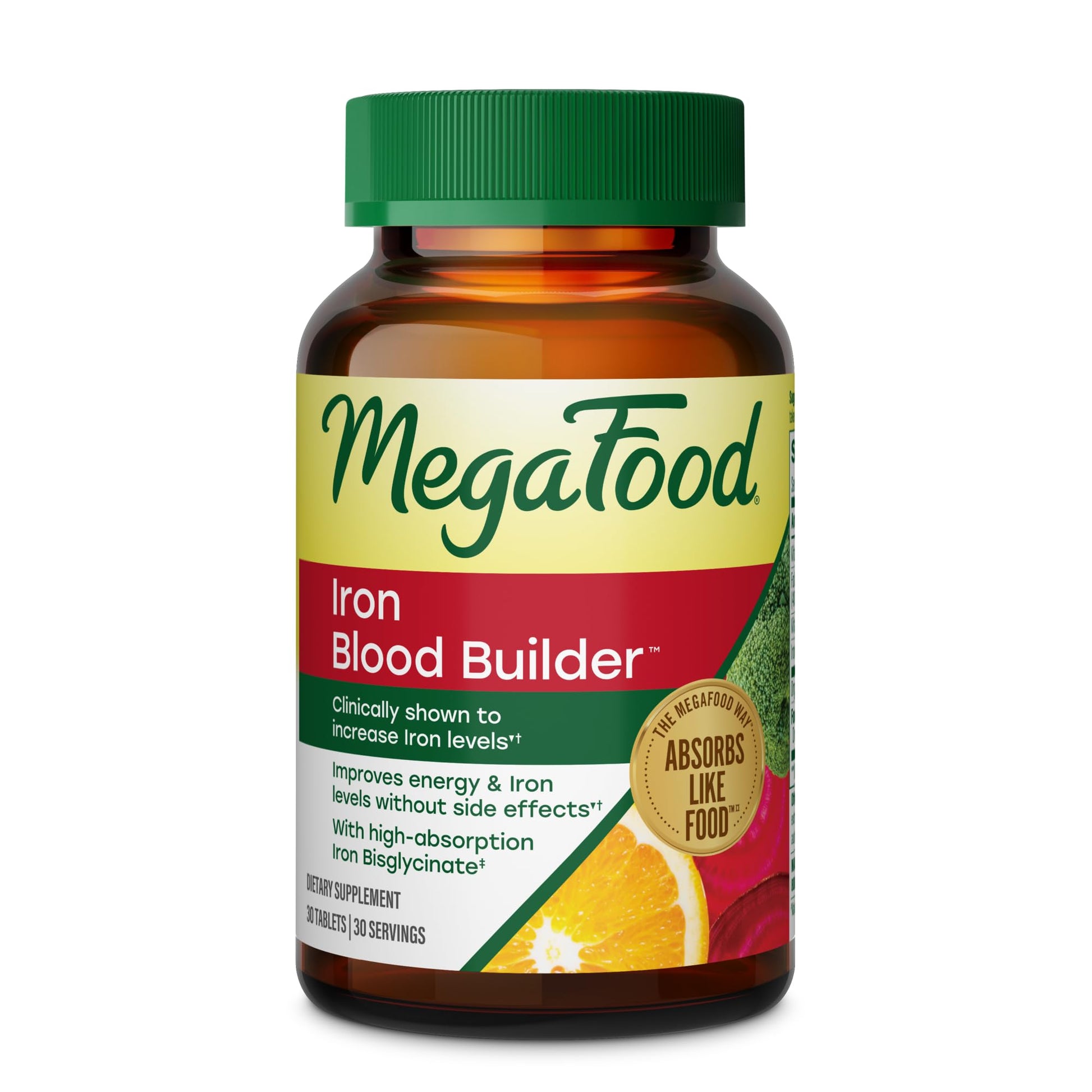 MegaFood Blood Builder Iron Supplement Tablet, 30 Tablets