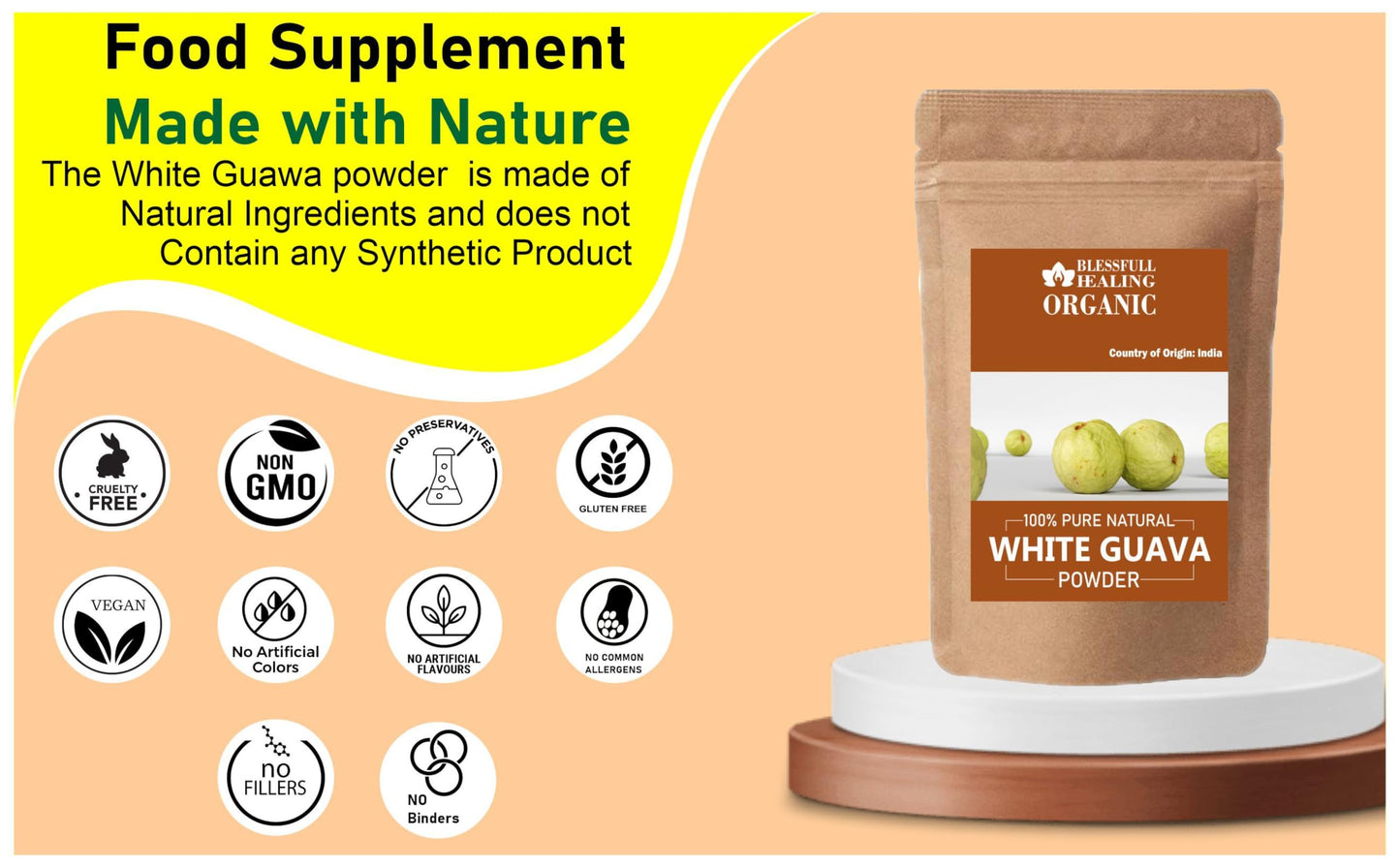 Blessfull Healing Organic White Guava Powder 7.0548 oz