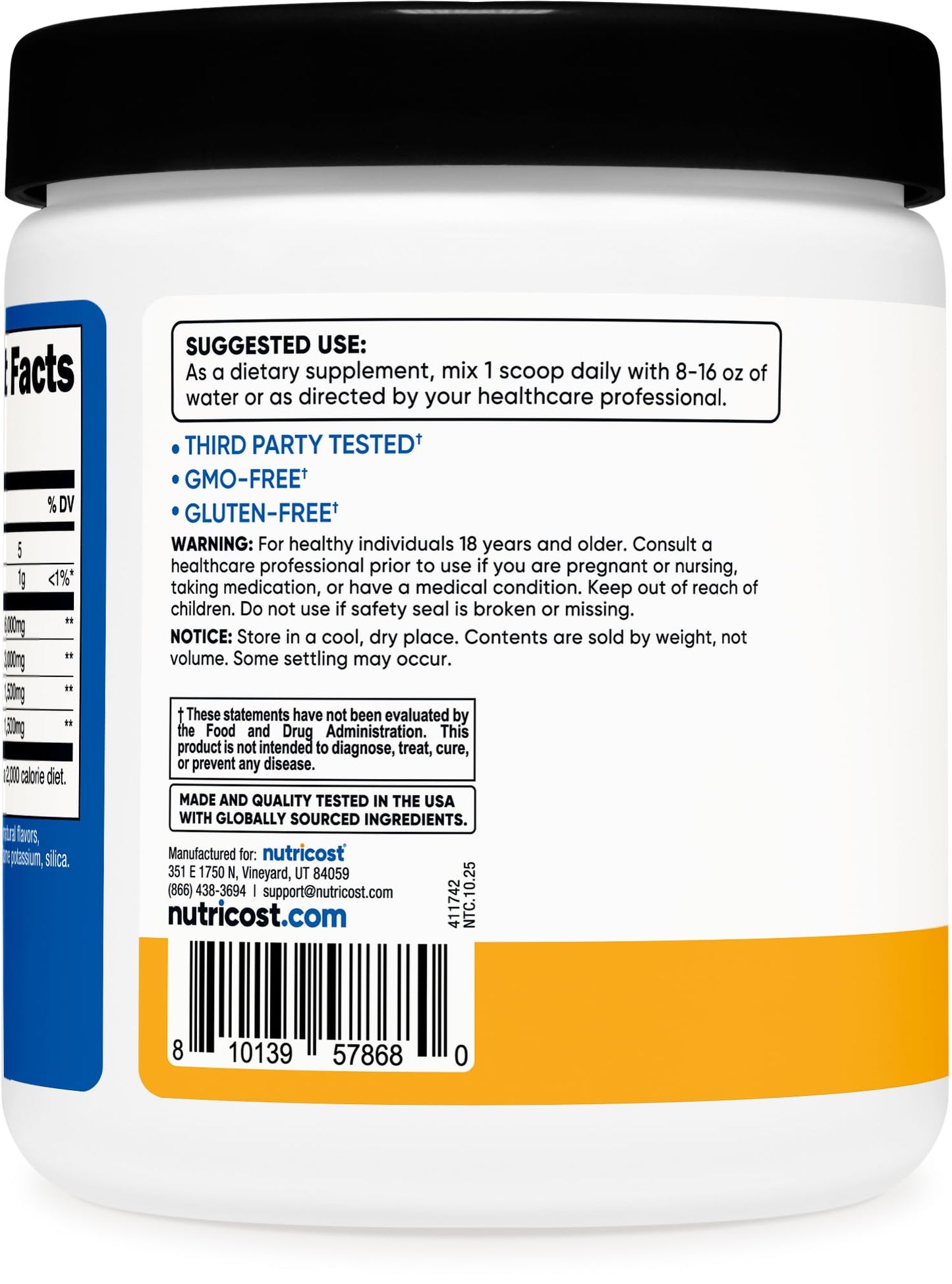 Nutricost BCAA Powder 2:1:1 Orchard Fruit, 9.9 Ounce