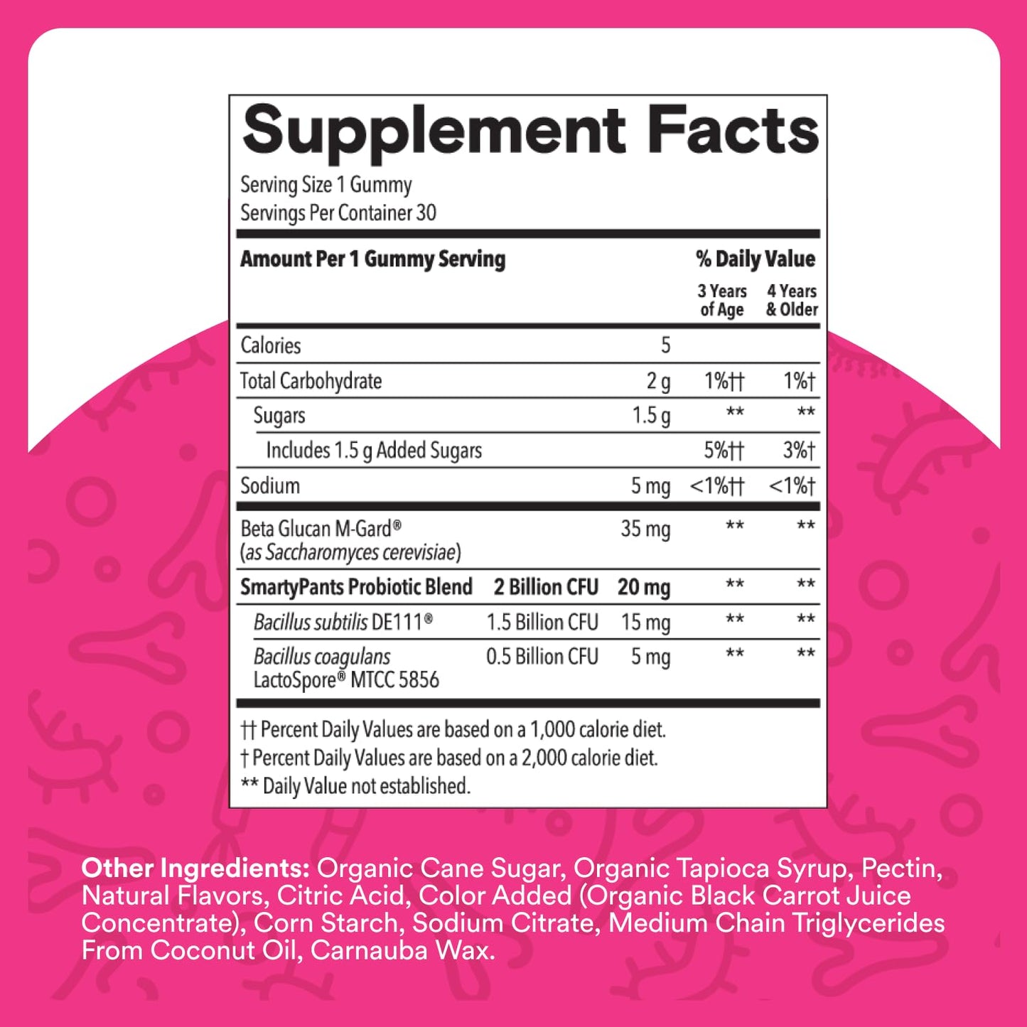 SmartyPants Kids Probiotic Gummies for Digestive Health 2 Billion CFU Gut Health and Immune Support, Clinically Studied Probiotic, Gluten Free, Grape, 1 Count