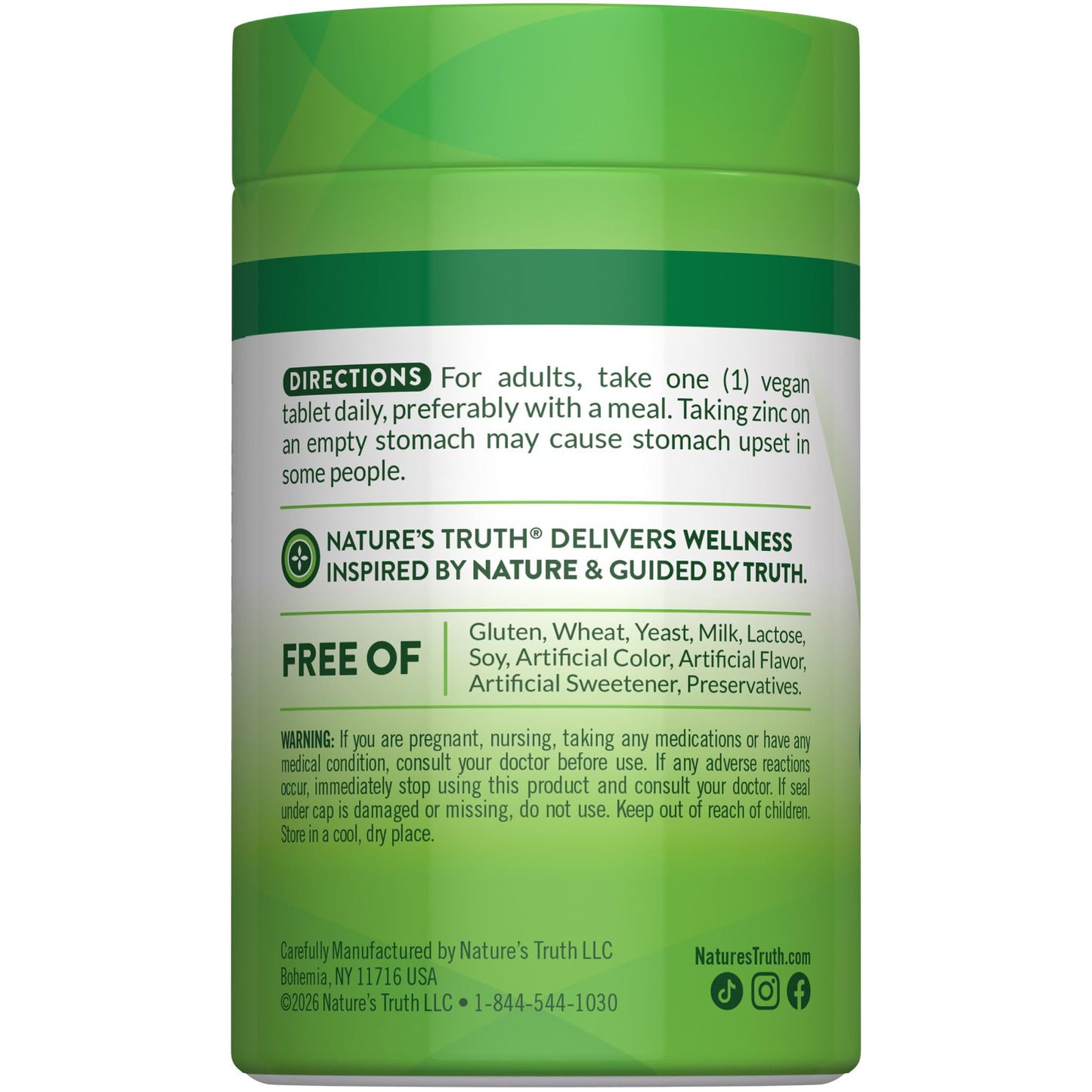 Nature's Truth Chelated Zinc 50 mg Tablet 100 Tablets