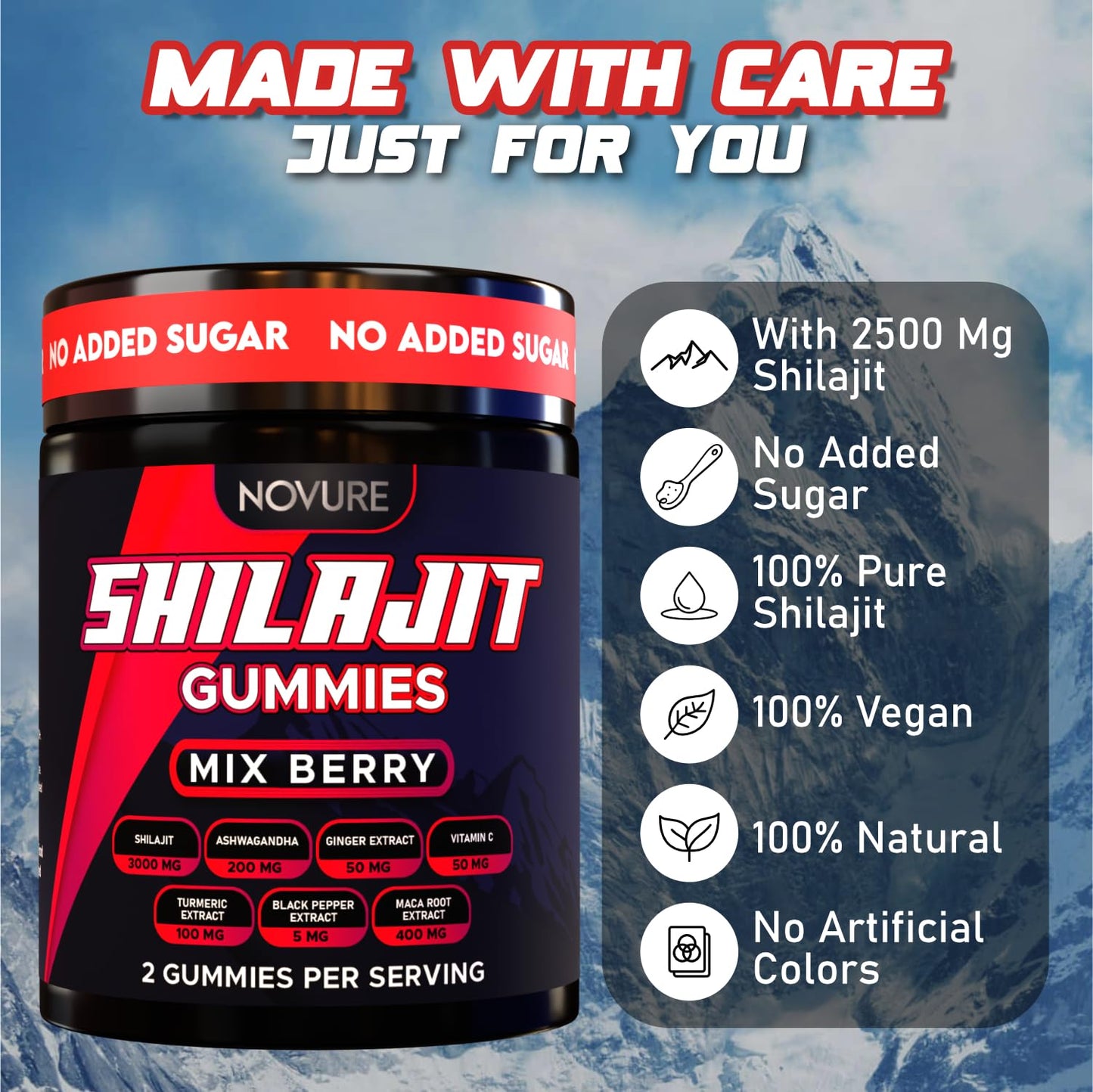 Novure Himalayan Shilajit Gummies 60 Count