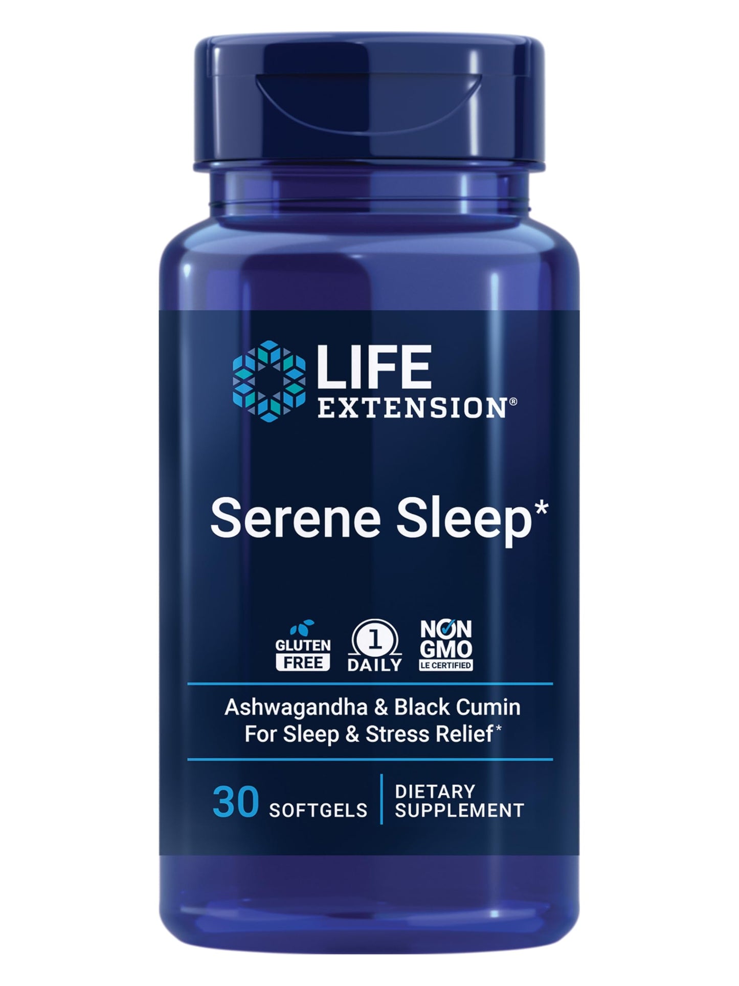 Life Extension Serene Sleep Ashwagandha, Black Cumin Softgels 30 Count