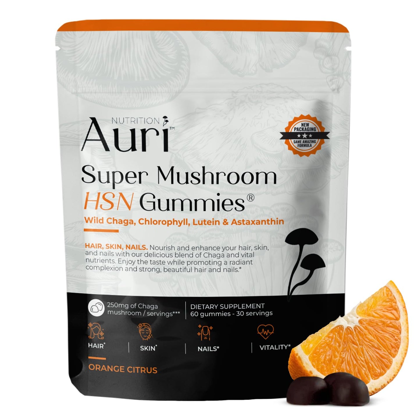 Auri Super Mushroom HSN Gummies Gummy 60 Count