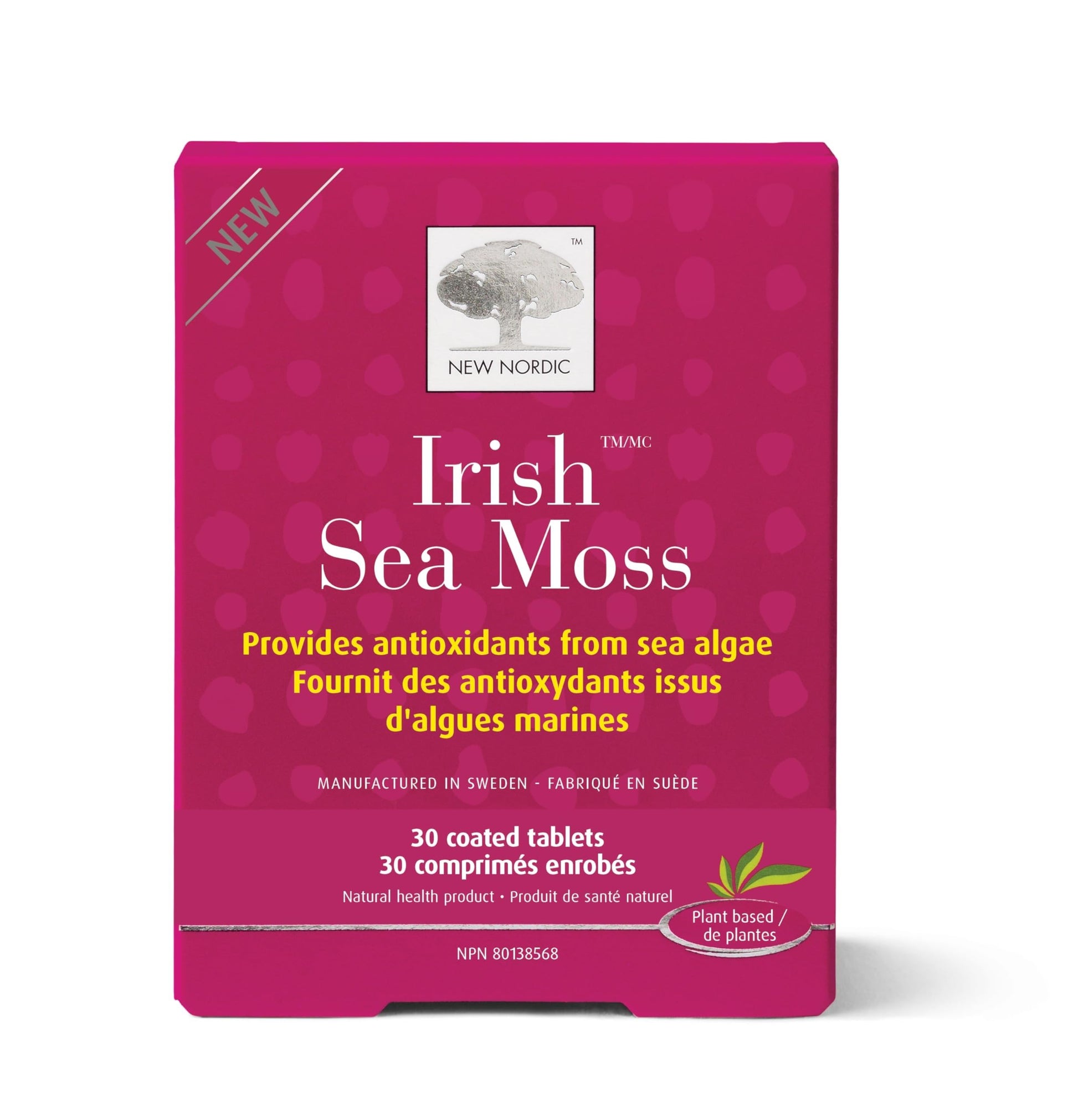 NEW NORDIC Irish Sea Moss Extract, Tri-Algae Complex with Kelp and Wakame, Tablet, 30 Tablets