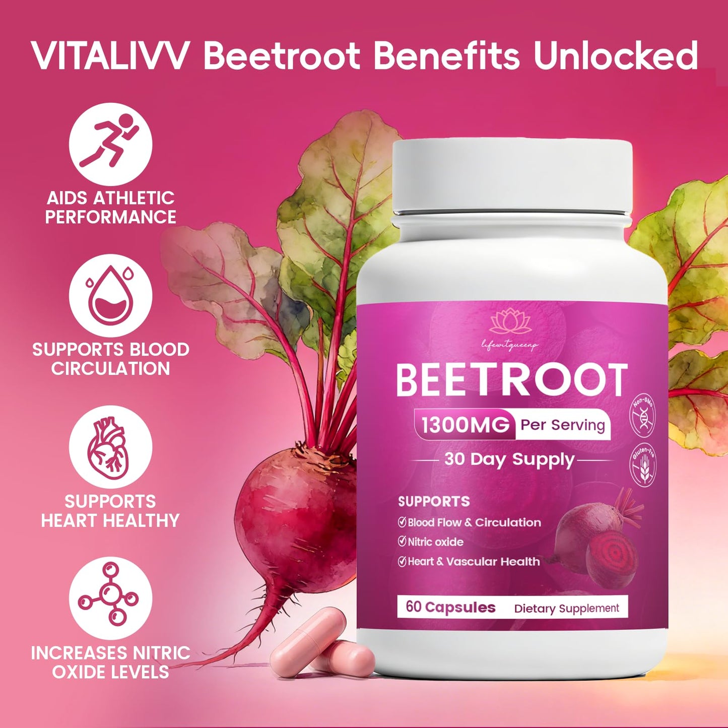 WSJAWH Beetroot Capsules 60 Count