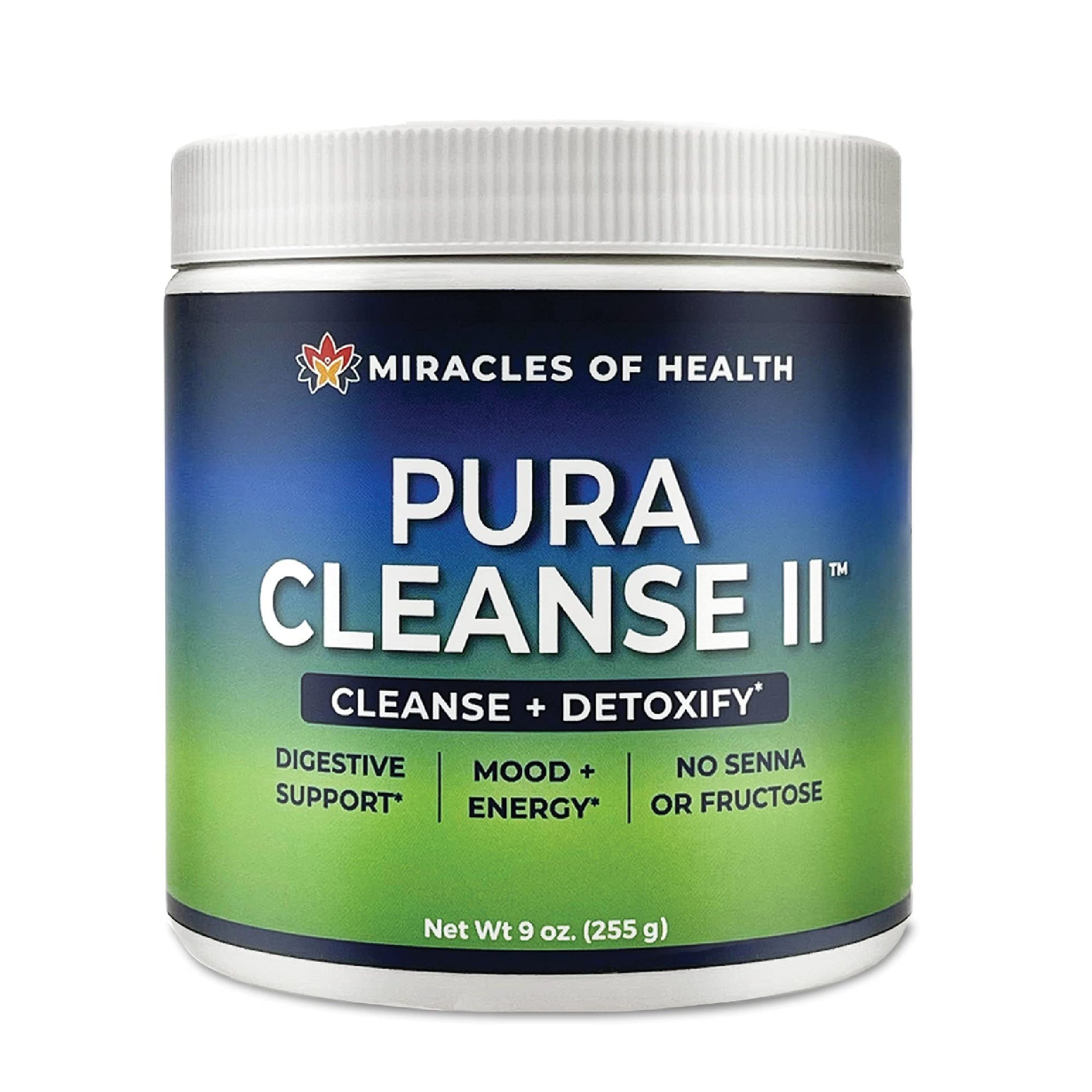 Miracles of Health Pura Cleanse II Super Herb & Fiber Detox Drink Powder, 9 Ounce
