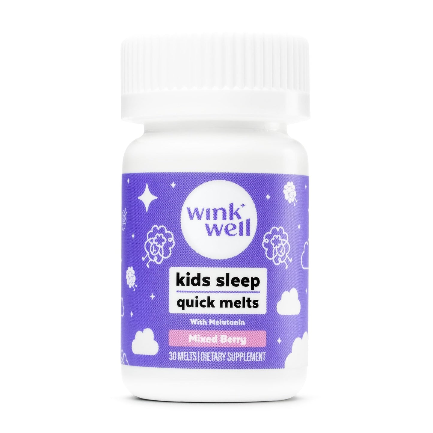 Wink Naturals Kids Melatonin Chewable Melts Sleep Aid Chews with Melatonin 1mg, 30 Melts