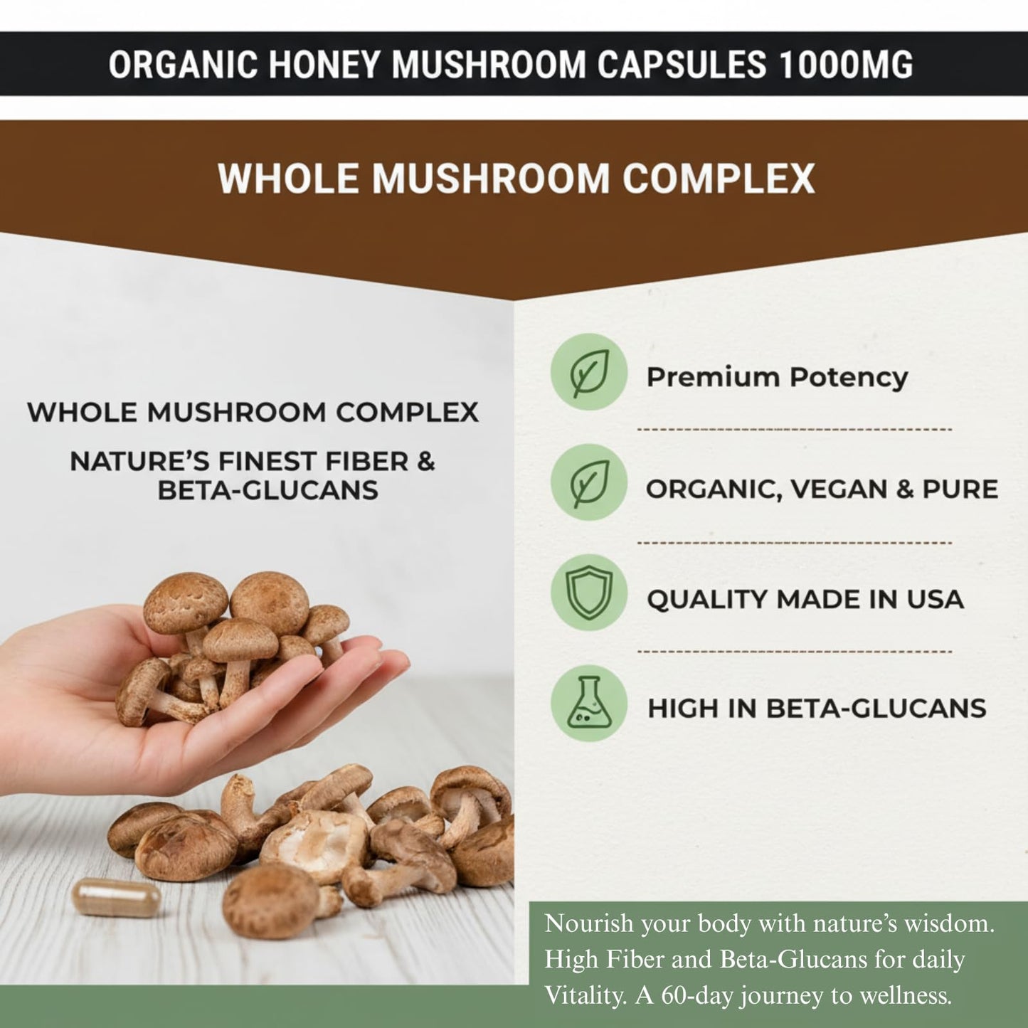 Mn Mother Nature Inc Mother Nature Honey (Armillaria mellea) Mushroom Supplement Capsule 120