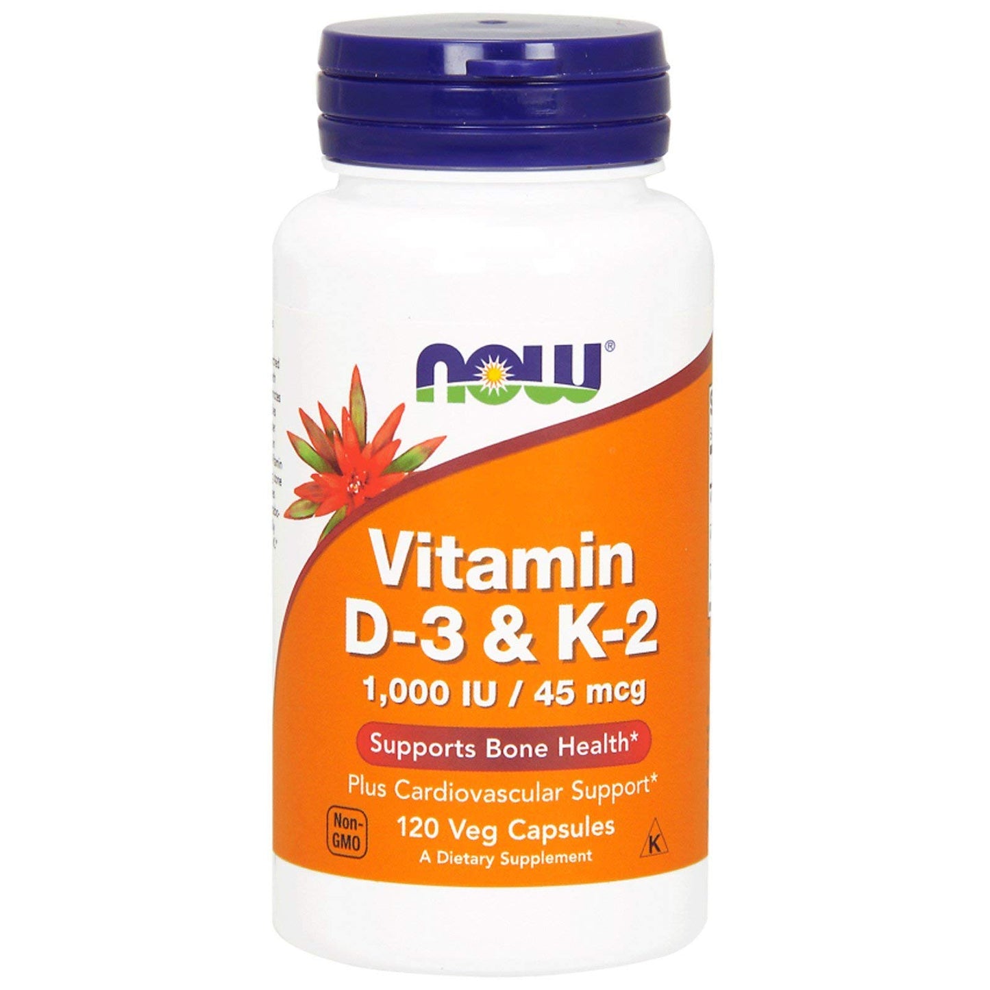 NOW Foods Vitamin D-3 and K-2 Capsules 360