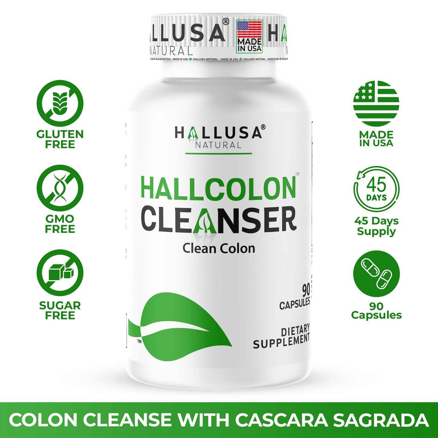 Hallusa Natural HallColon Cleanse Capsule, 90 Count