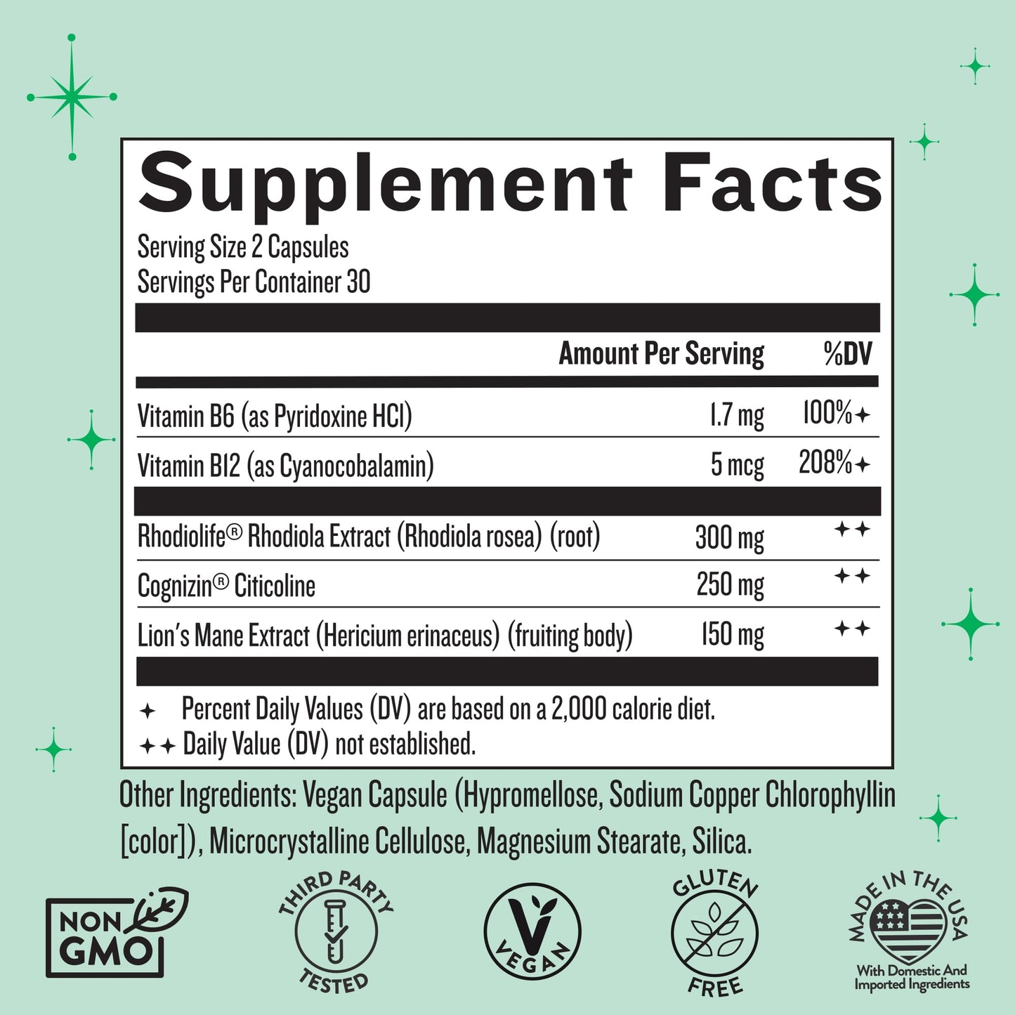Legendairy Milk Clever Girl Focus Supplement with Lion’s Mane & Citicoline Capsule 60 Count