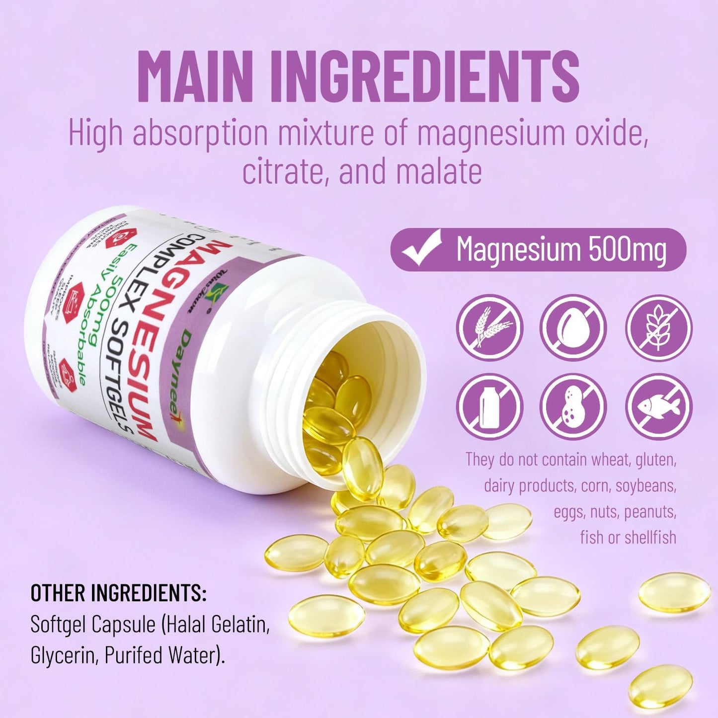 Wins Town Magnesium Complex 500mg Softgels 100