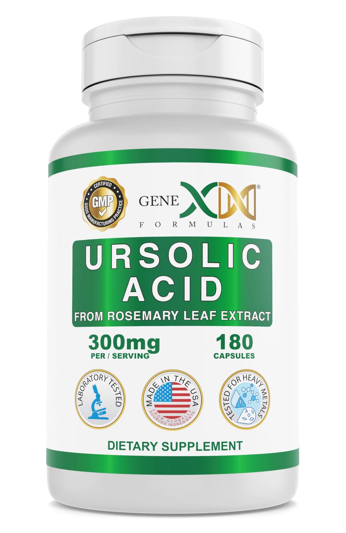 Genex Formulas Ursolic Acid 300mg Capsule, 540 Capsules