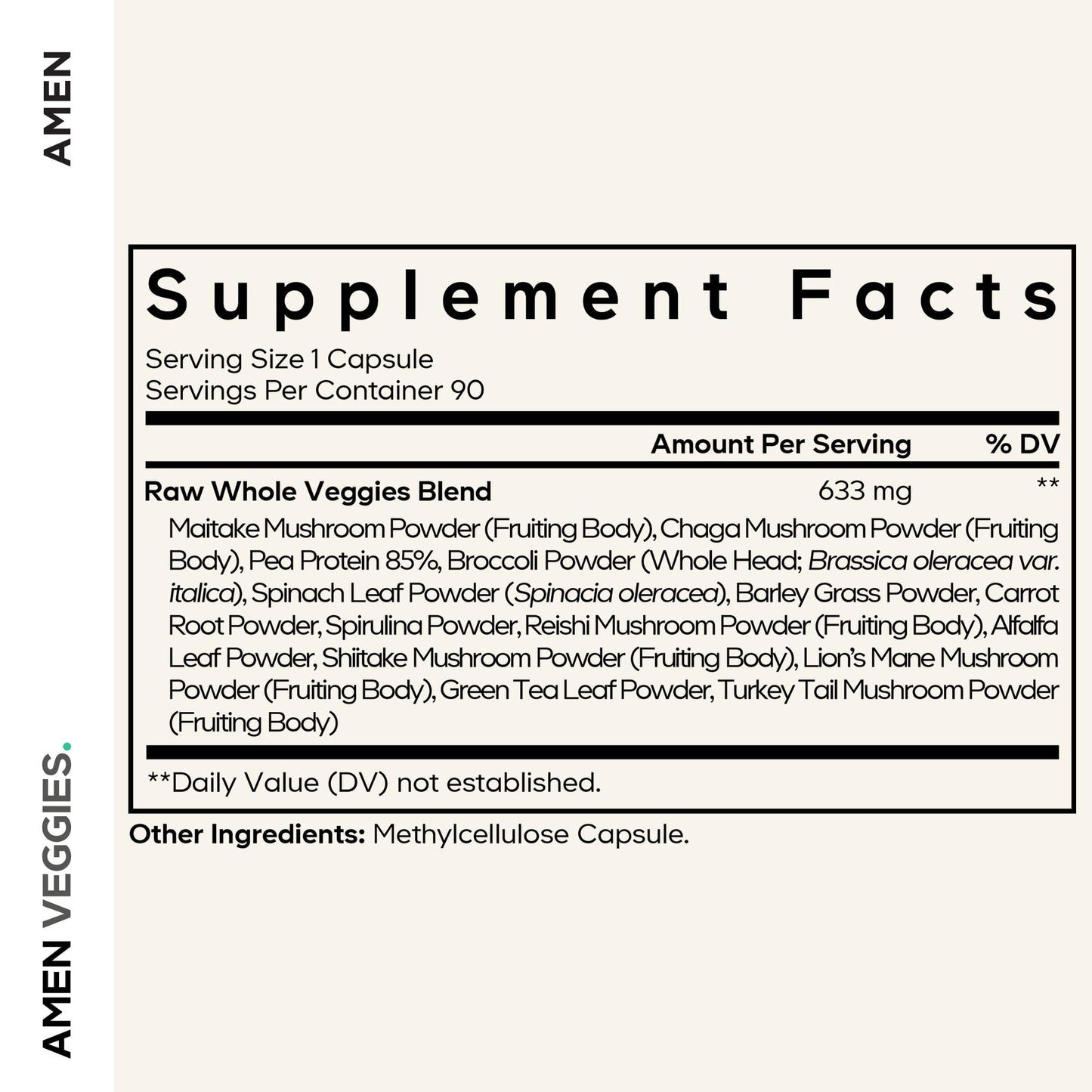 Amen Veggies Daily Veggies Multivitamin Capsules, 90 Count