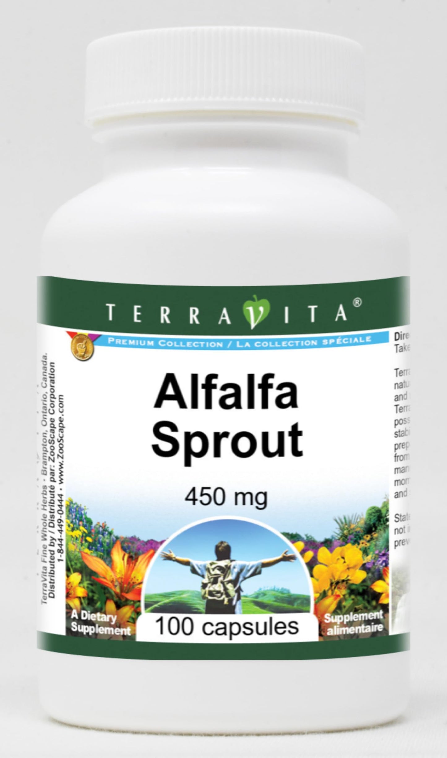 Terravita Alfalfa Sprout 450 mg Capsules, 300 Count