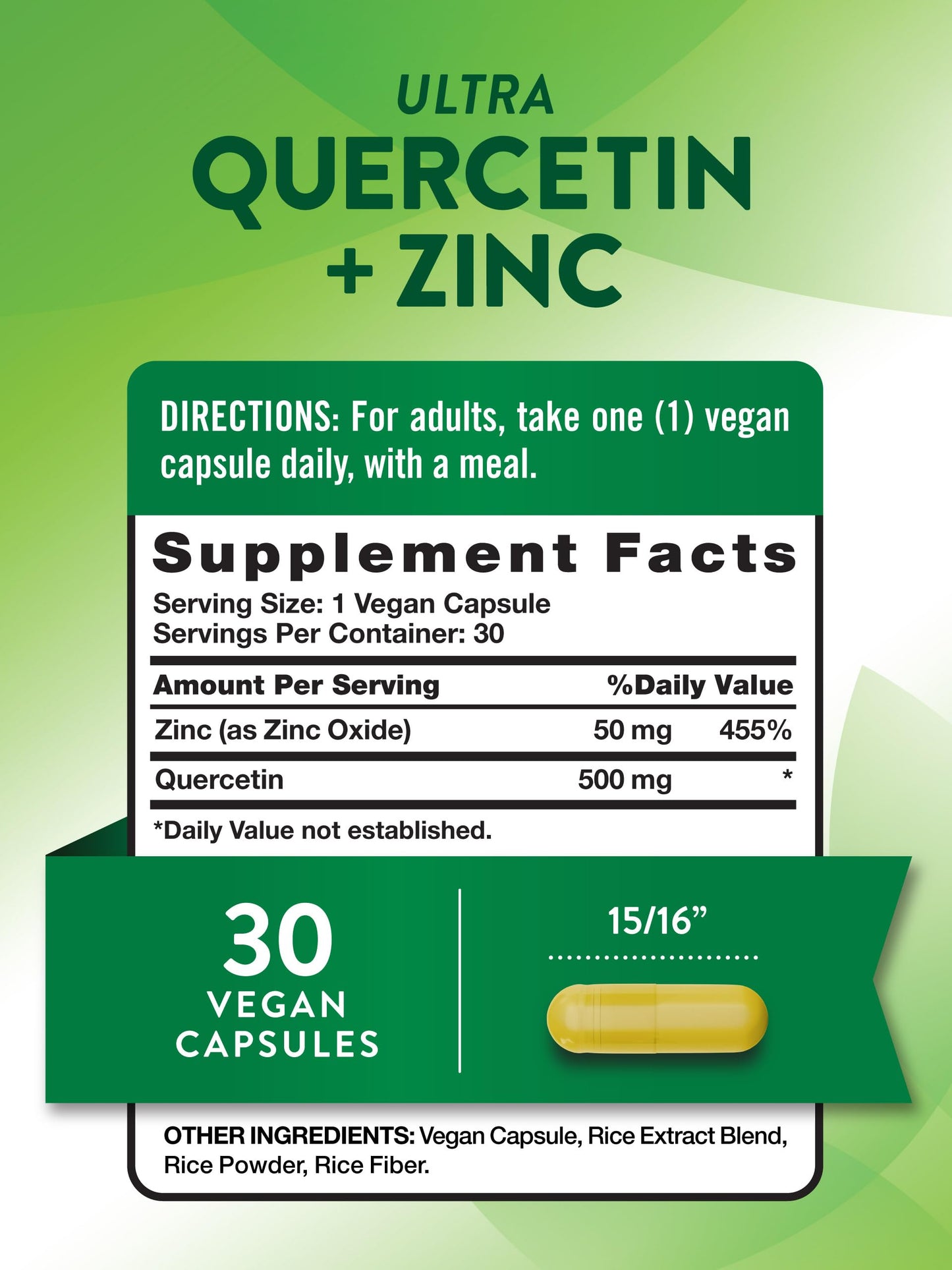 Nature's Truth Quercetin with Zinc Capsules 30