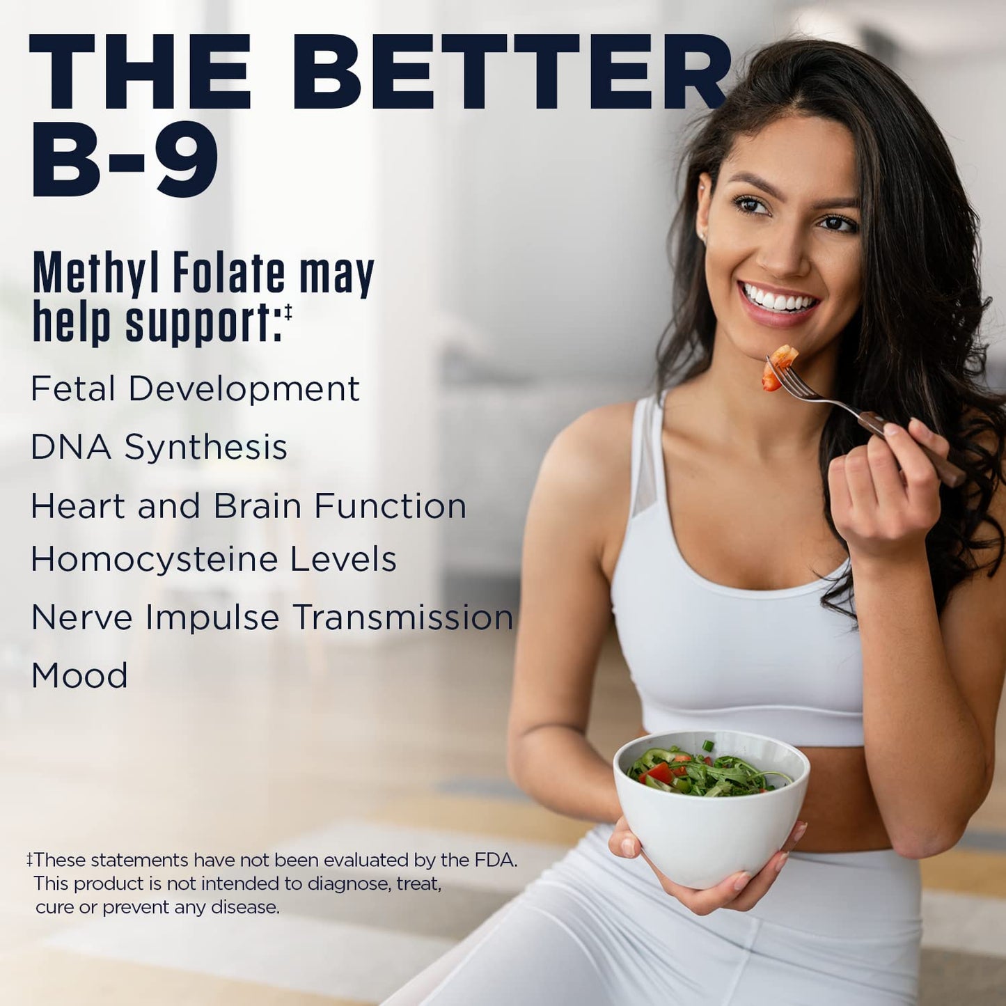 KAL Methyl Folate 800 mcg 5-MTHF Active Form Tablet 90 Count