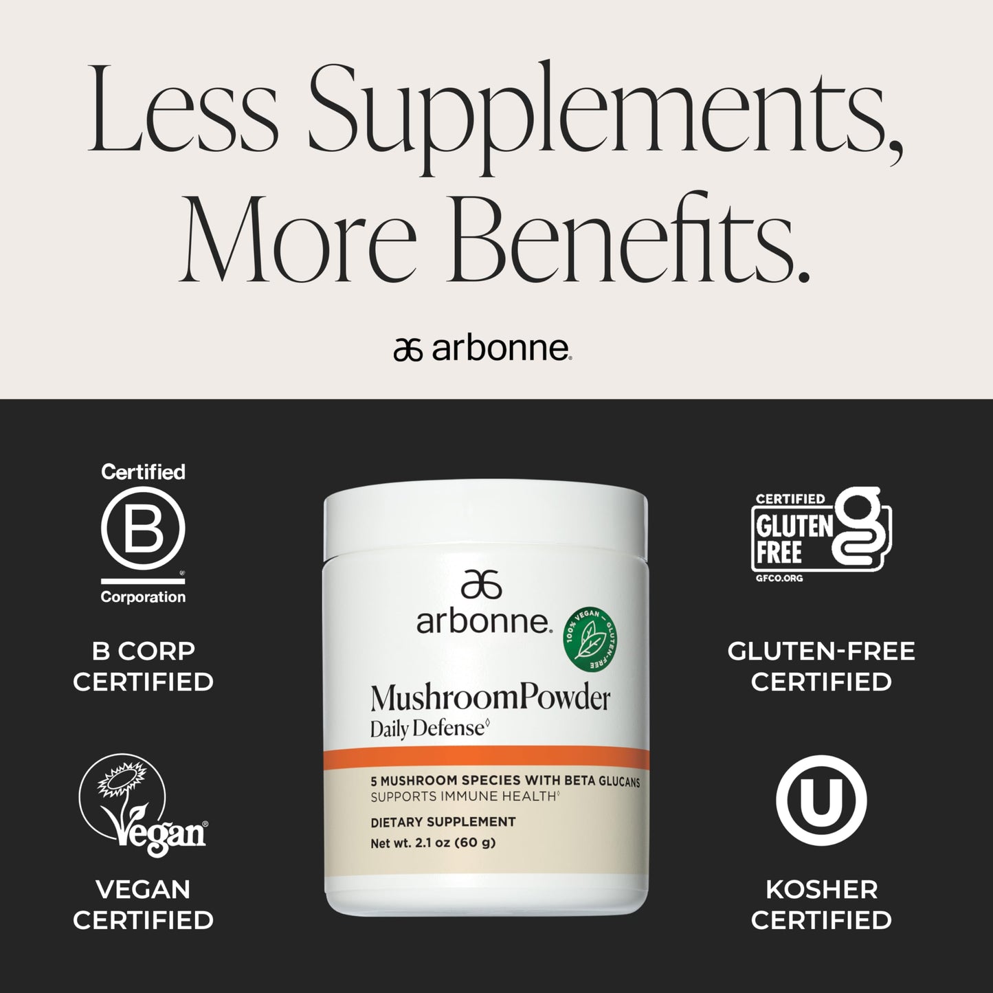 Arbonne Mushroom Powder Daily Defense Powder 2.1 oz
