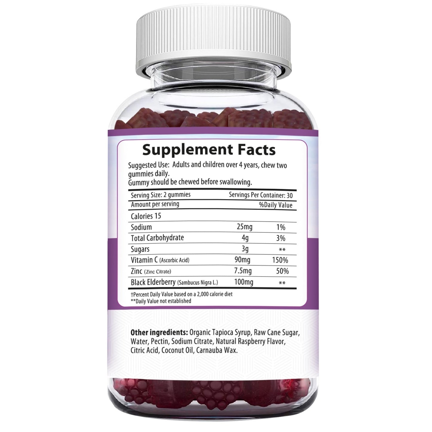 HERBION Elderberry Gummies with Vitamin C & Zinc, 60 Gummies