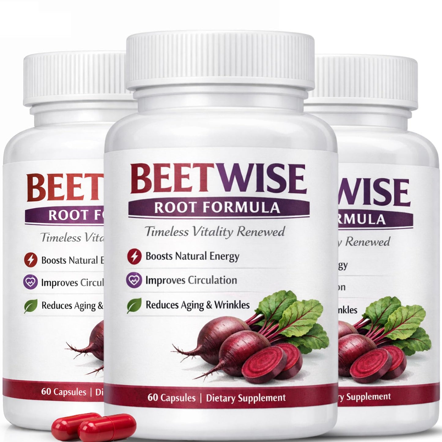 BEETWISE Root Formula Beet Root Capsules, 60 Count