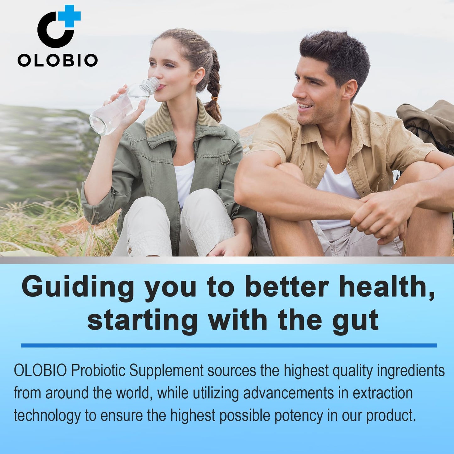 OLOBIO Probiotic 300 Billion CFU with 12 Strains and 3 Organic Prebiotics Capsules, 60 Count