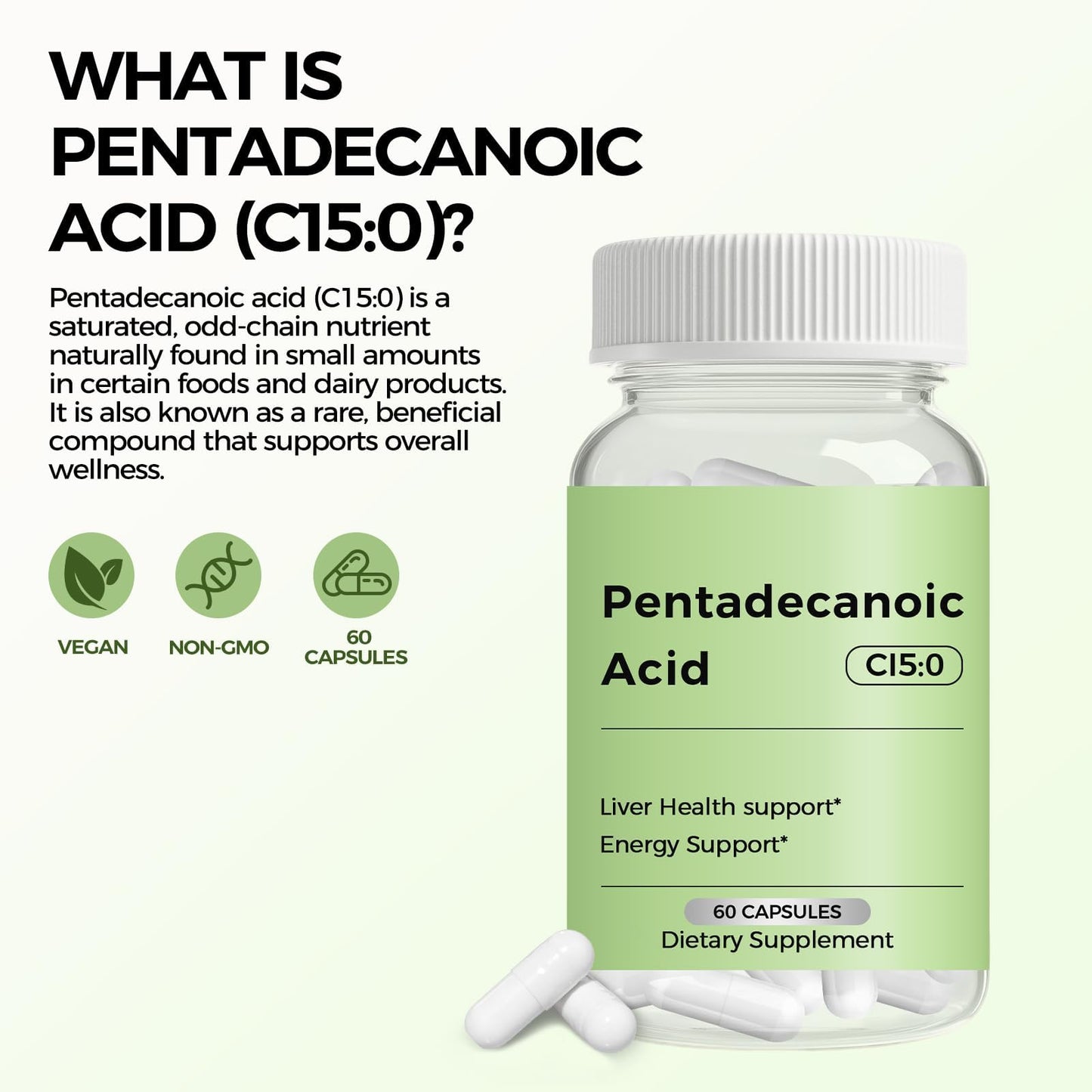 Engtozl Pentadecanoic Acid C15:0 Supplement Capsule, 60 Count