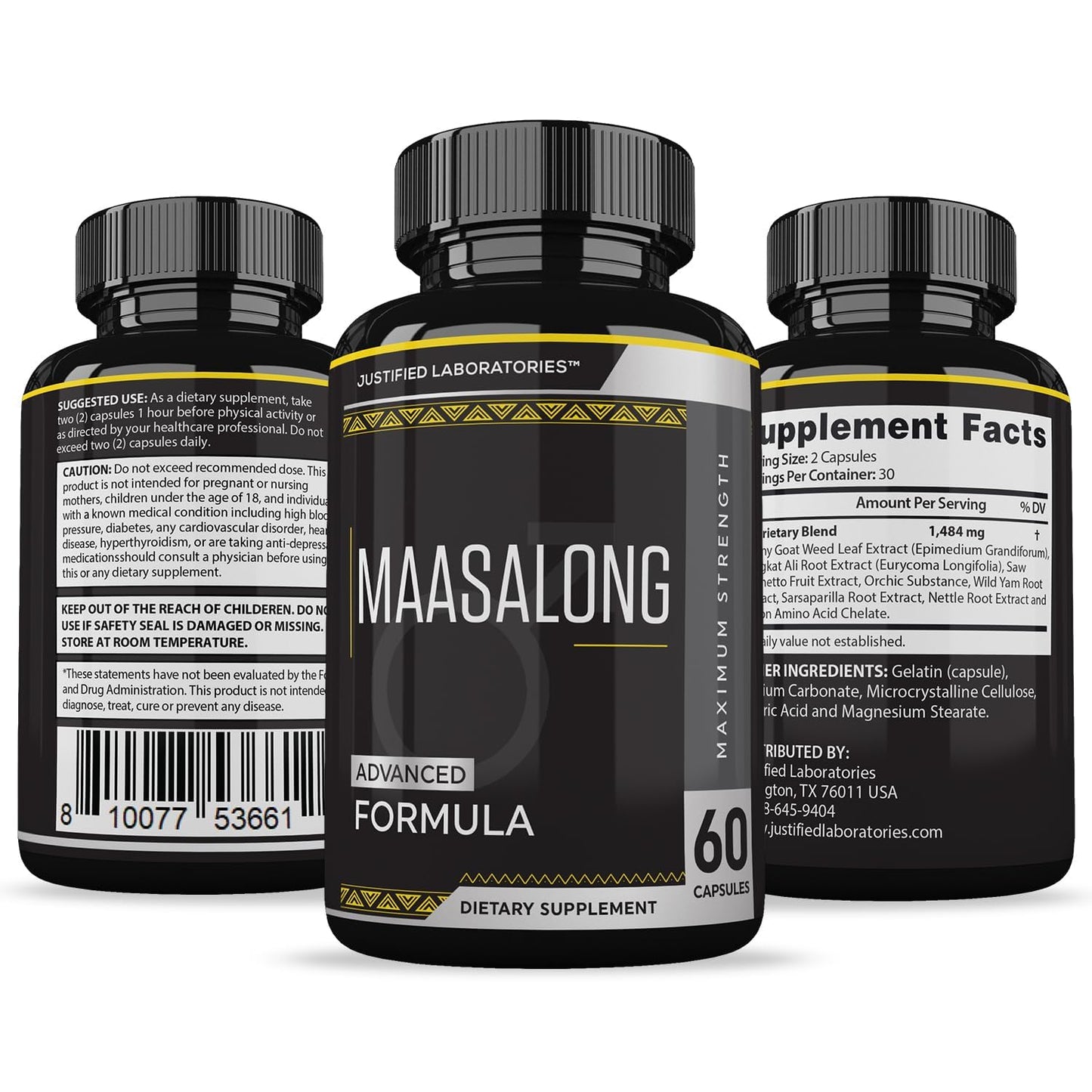 Justified Laboratories Maasalong Advanced Men's Health Masalong Formula Capsule 1 Count