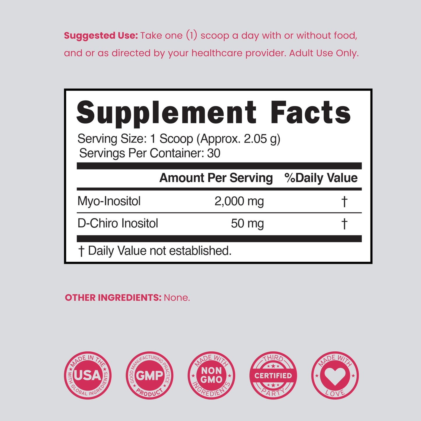 DORADO NUTRITION Myo-Inositol & D-Chiro Inositol Supplement Powder, 2.17 Ounce