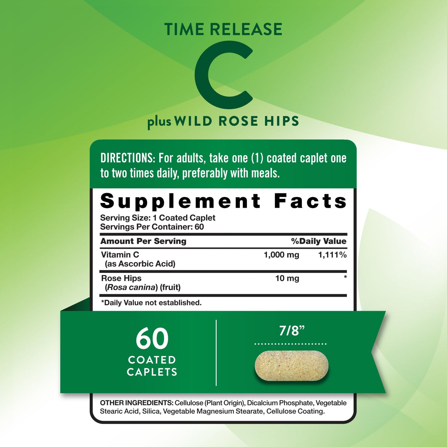 Nature's Truth Vitamin C with Rose Hips 1000mg Caplets 60