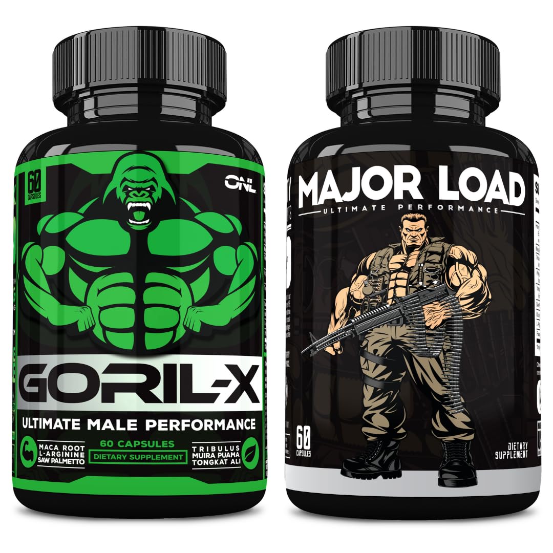 ONL Ultimate Men's Testosterone Booster Bundle GORIL-X & Major Load Supplements 120 Capsules
