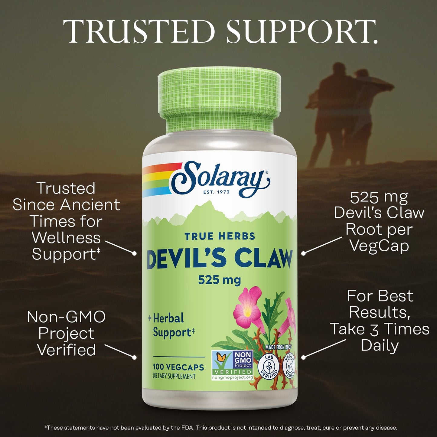 Solaray Devil's Claw Root 525 mg Capsules, 100 Capsules