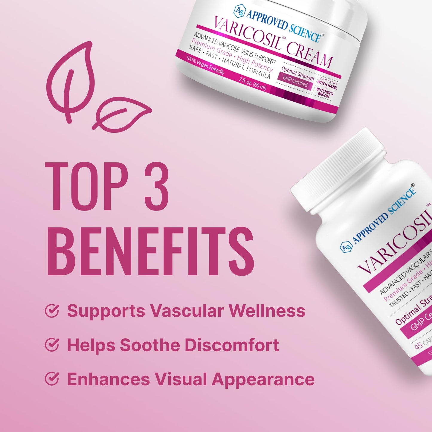 Approved Science Varicosil Varicose Veins Support Supplement Capsule 45 Capsules