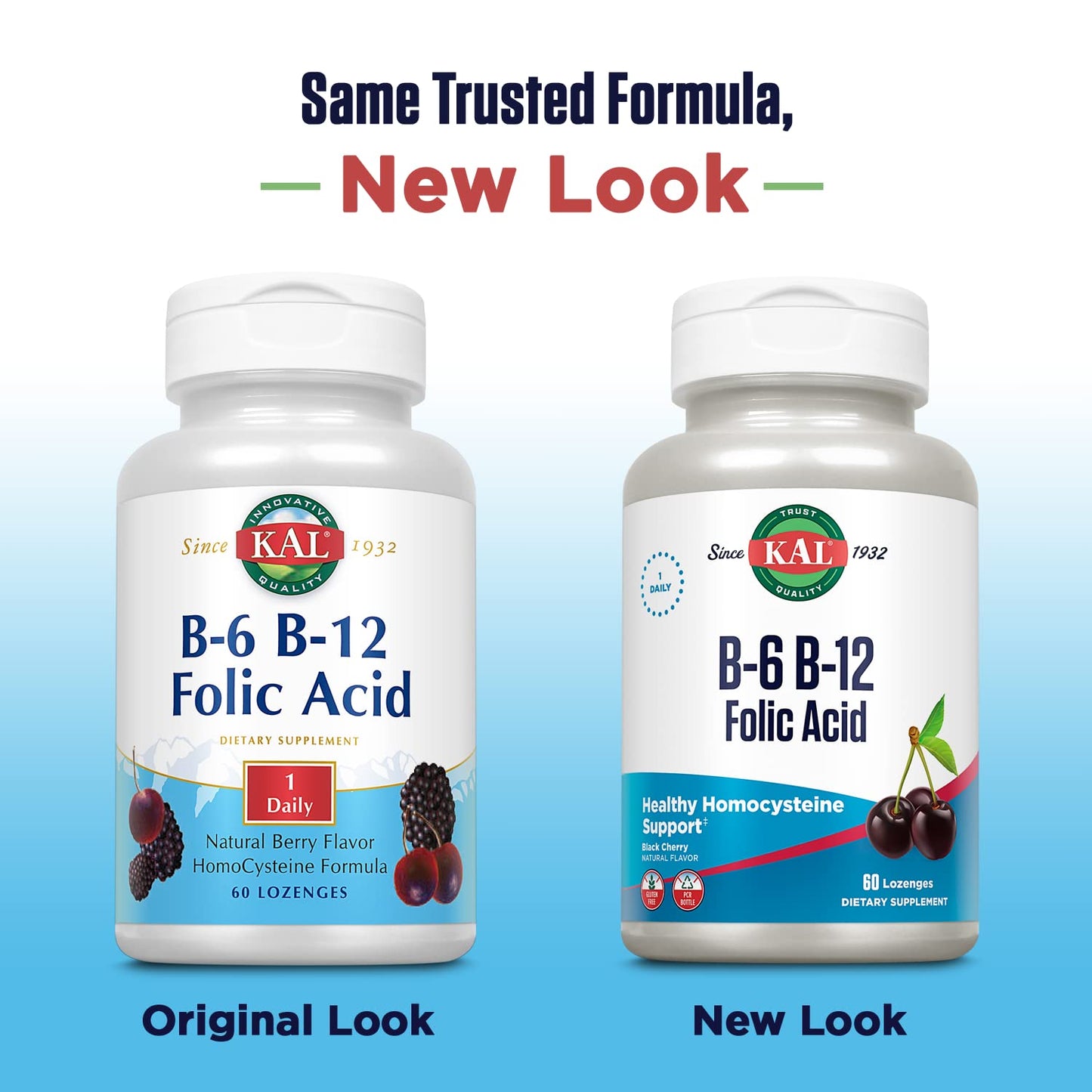KAL Vitamin B-6 B-12 Folic Acid Supplement 60 Lozenges