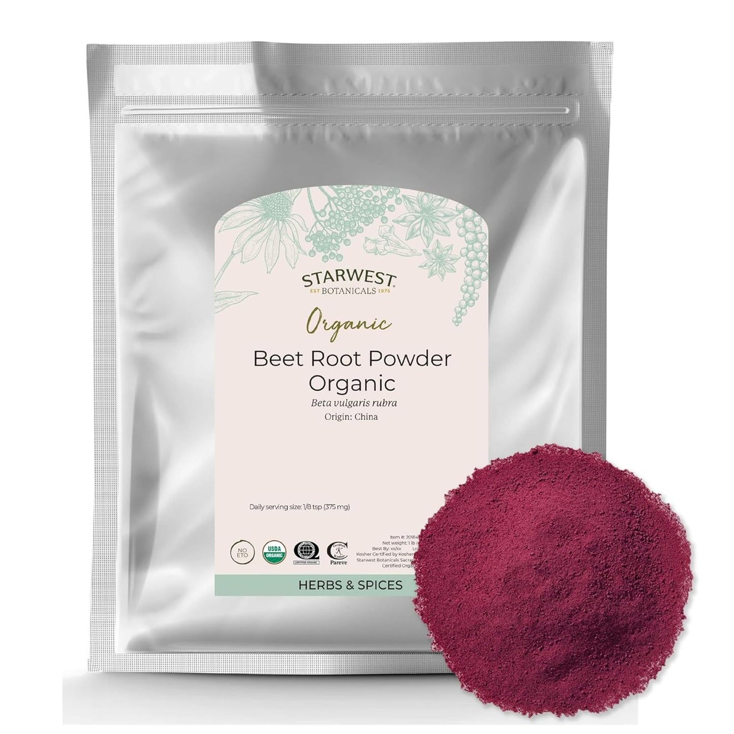 Starwest Botanicals Organic Beet Root Powder 16 oz