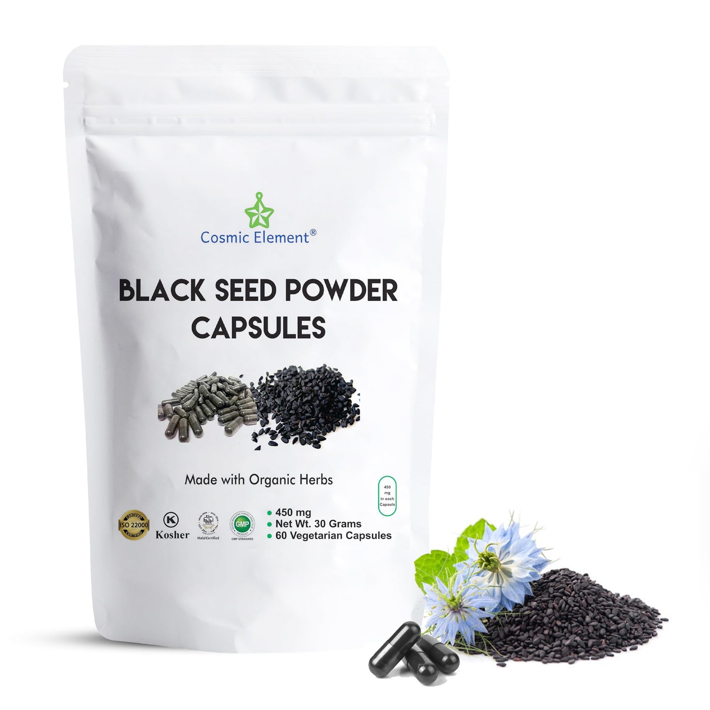 Cosmic Element Black Seed Powder, 60 Capsules