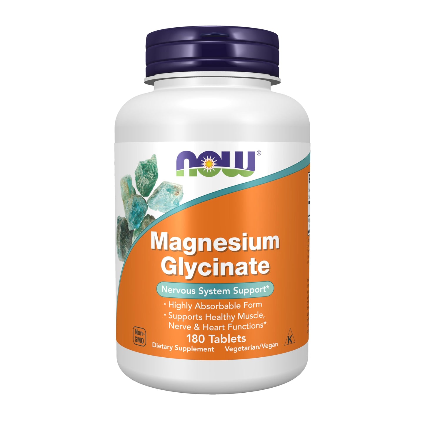 NOW Foods Magnesium Glycinate 100 mg Tablets, 180 Tablets