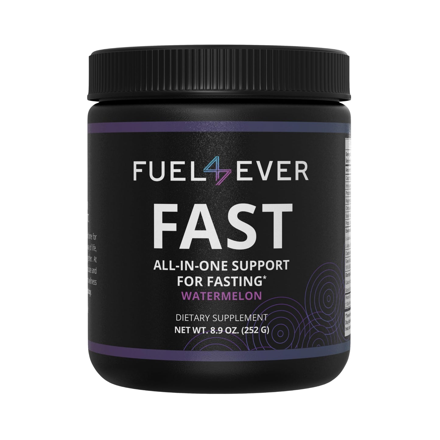 Fuel 4 Ever Fast Fasting Electrolyte Powder with Creatine, Essential Amino Acids & Green Tea Extract, Watermelon Flavor, 8.9 oz