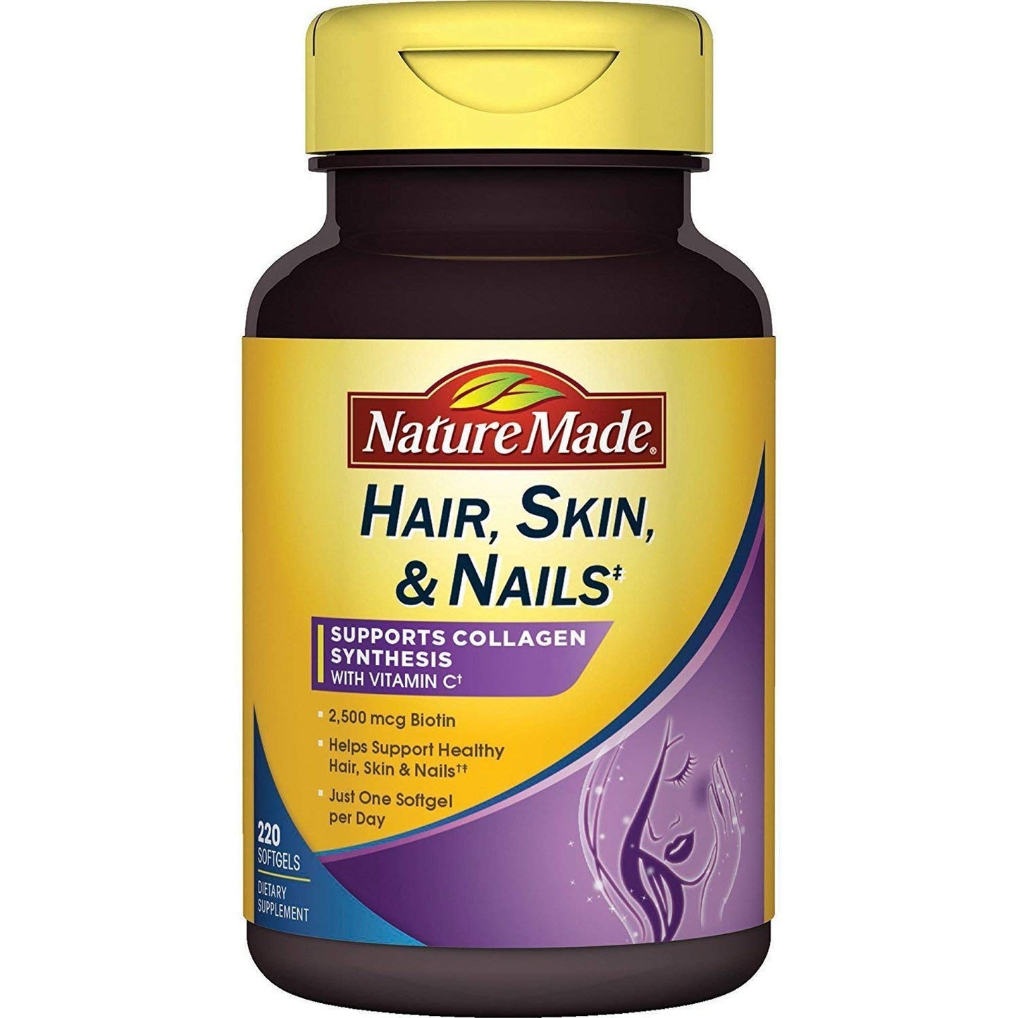 Nature Made Hair, Skin & Nails with Biotin Softgels 2500 mcg 220 Count