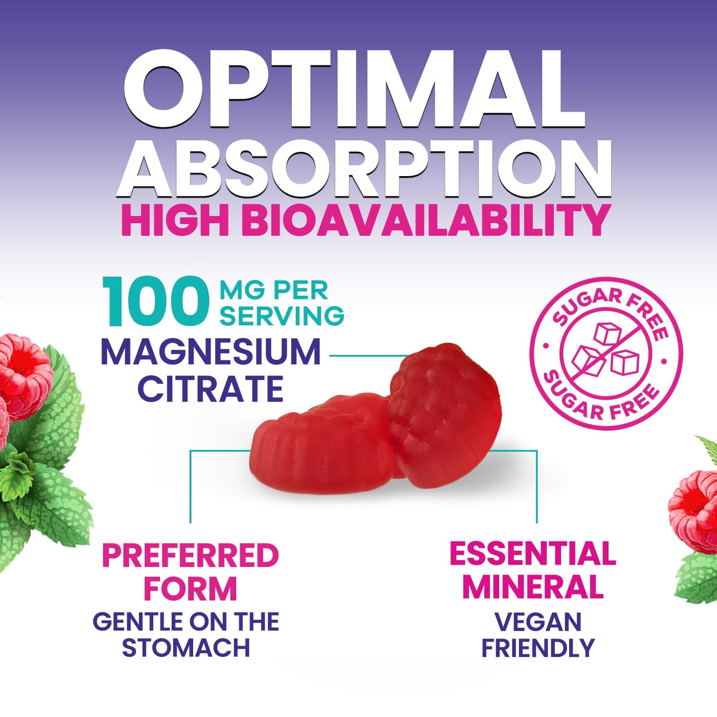 Nature's Nutrition Magnesium Citrate Gummies 60 Count