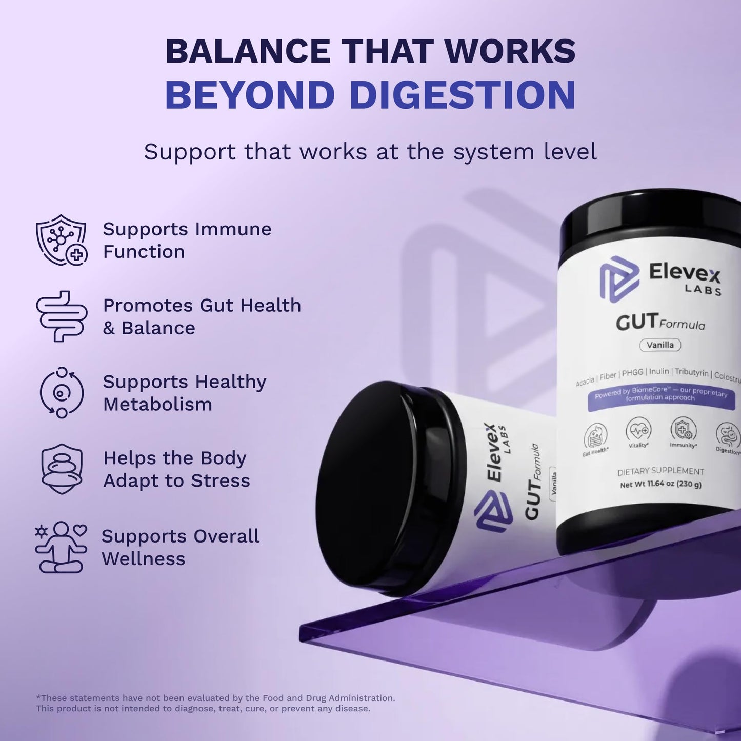 Elevex Labs Gut Health Supplement Powder 30 Servings
