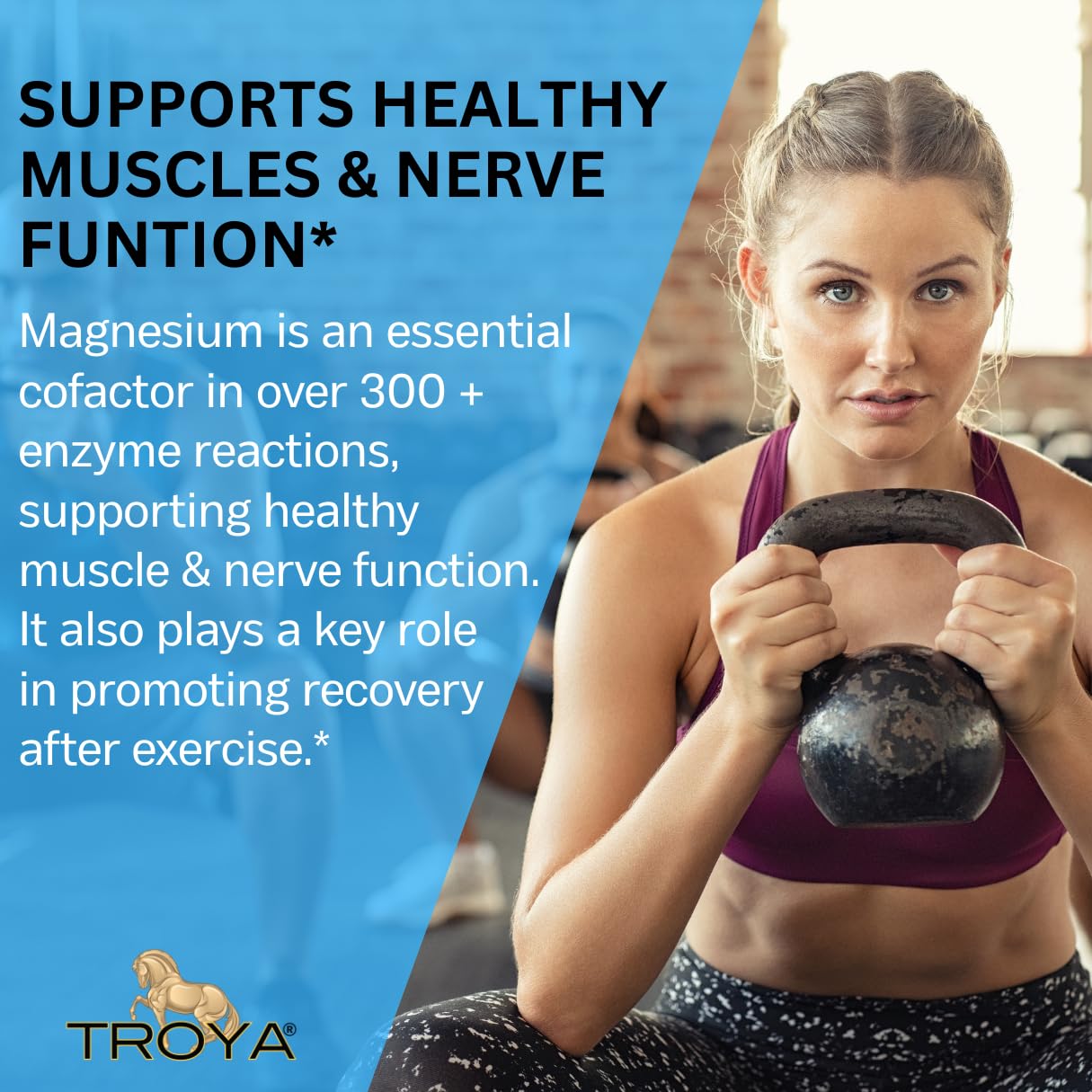 TROYA Triple-Complex Magnesium Capsule 300mg with Glycinate, Citrate & Malate – 90 Capsules