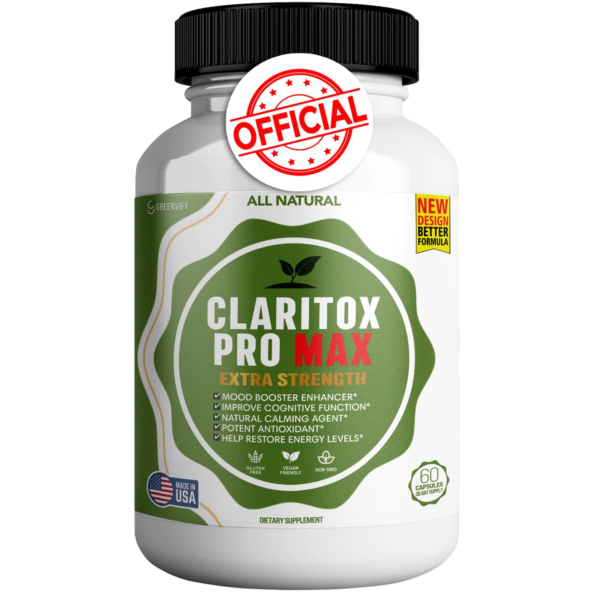 GREENVIFY Claritox Pro Max Extra Strength Supplement 60 Capsules