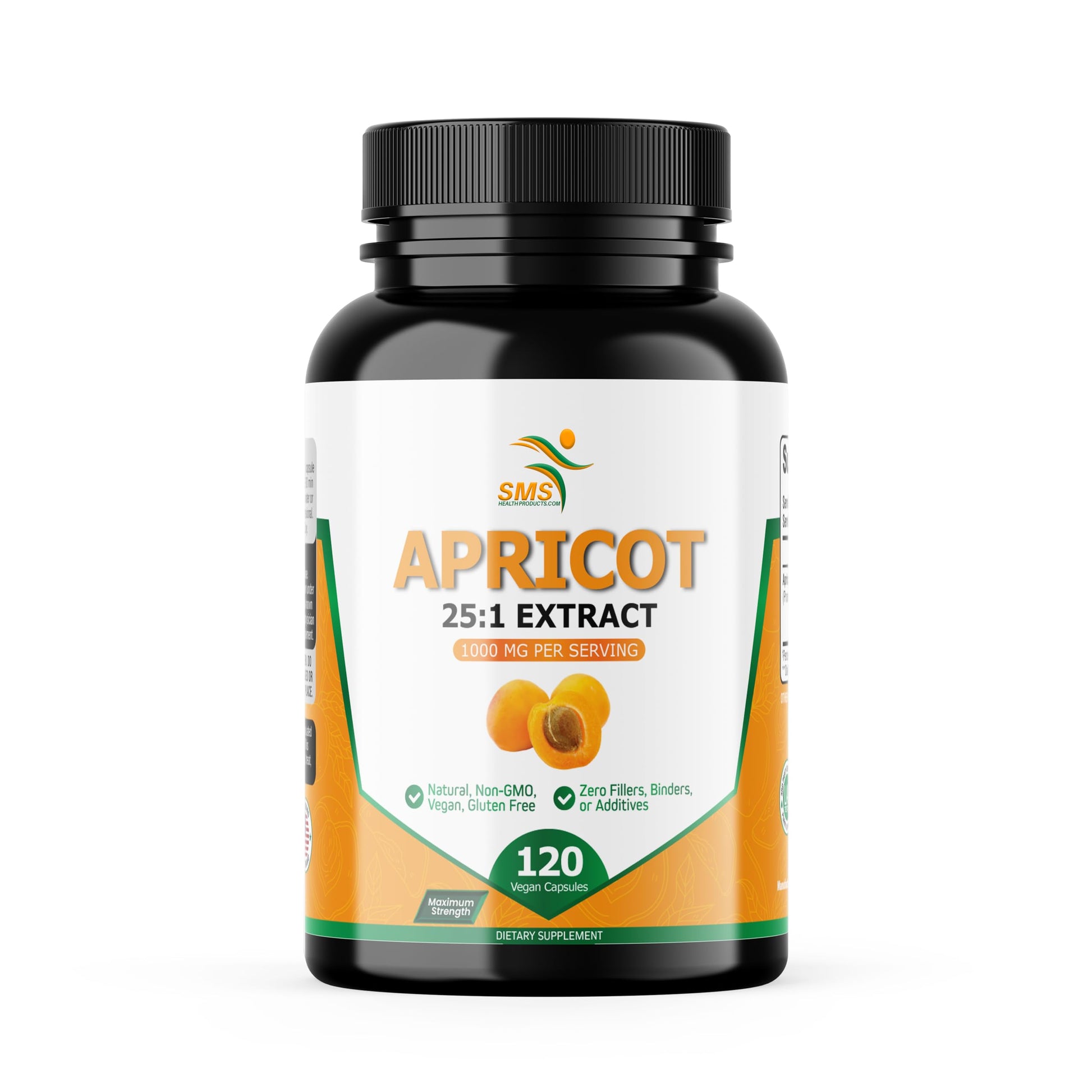 SMSHEALTHPRODUCTS.com Apricot 25:1 Herbal Extract, 120 Capsules