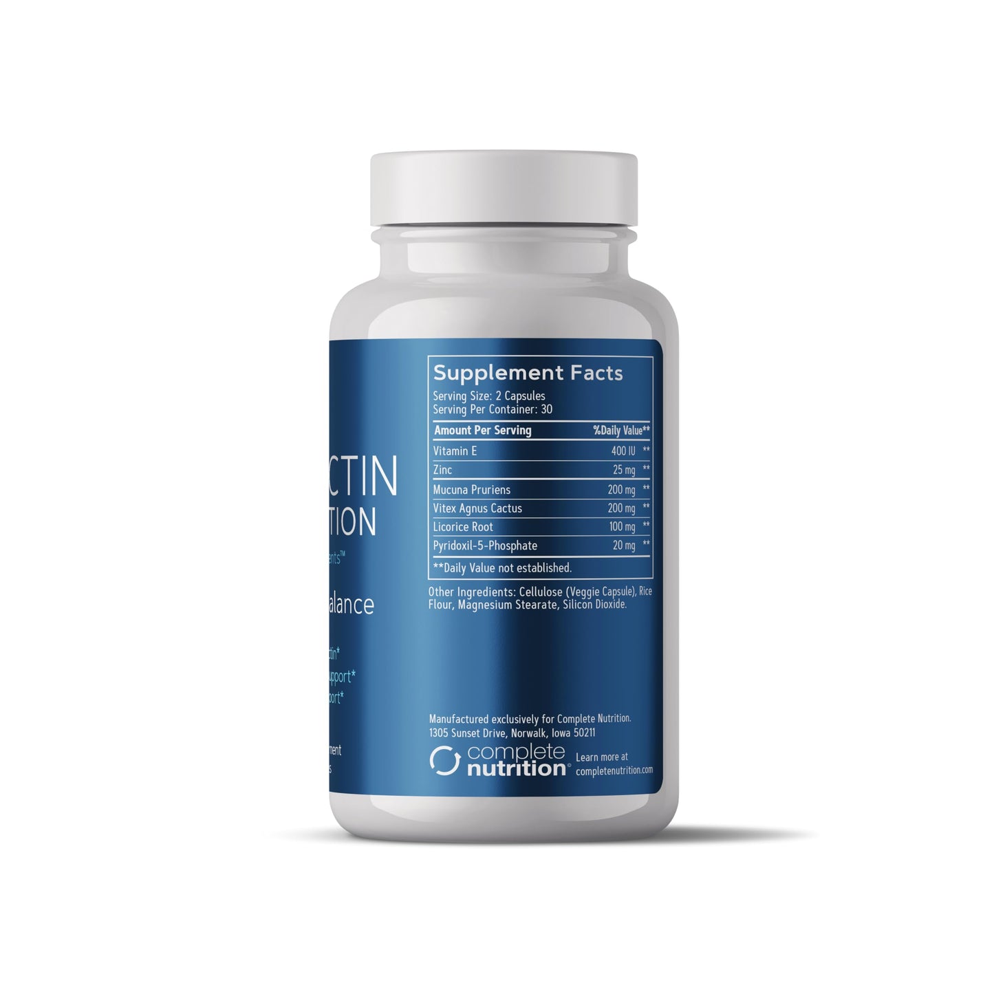 Complete Nutrition Prolactin Prevention Dopamine & Hormone Balance Support Capsules, 60 Count