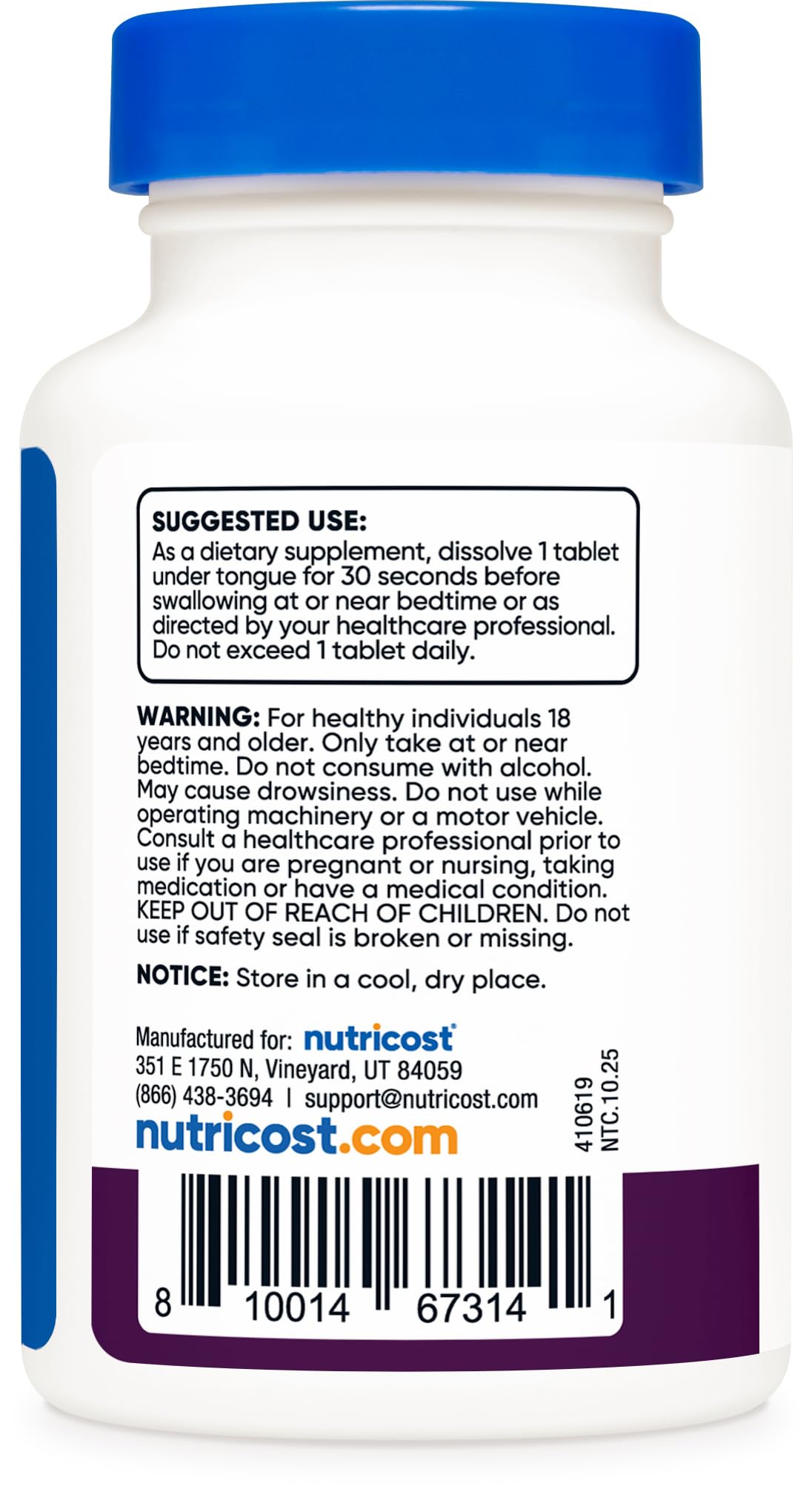 Nutricost Melatonin (5mg) Fast Dissolve Tablets, 240 Count