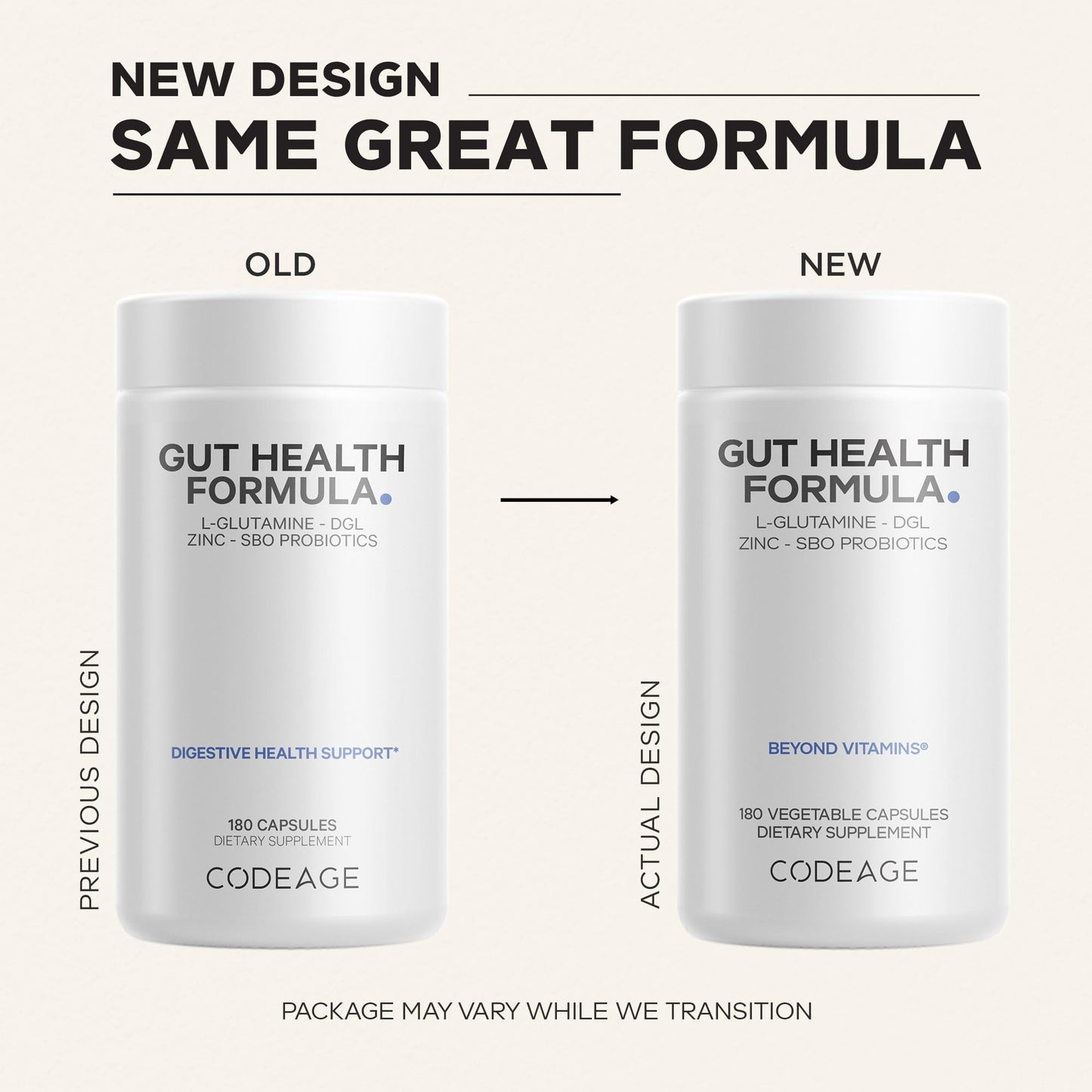 Codeage Gut Health Supplements Vegan Formula Capsule 180 Count