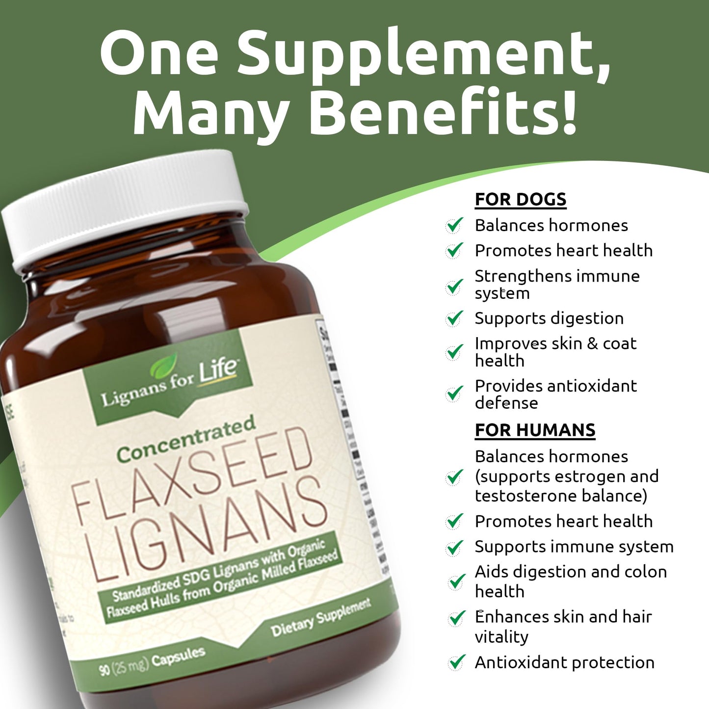 Lignans For Life Flaxseed and SDG Capsule 1 Pack
