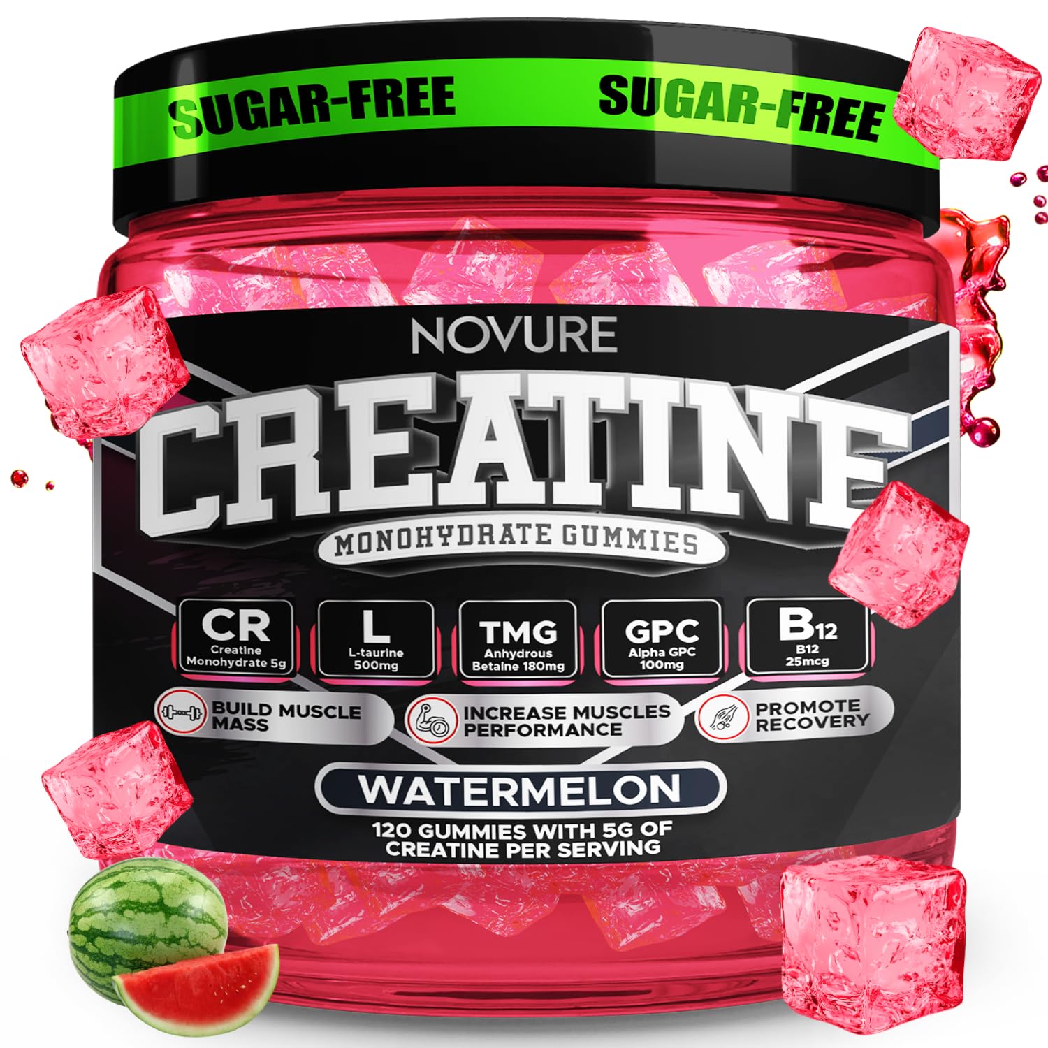 Novure Creatine Monohydrate Gummies 120 Count